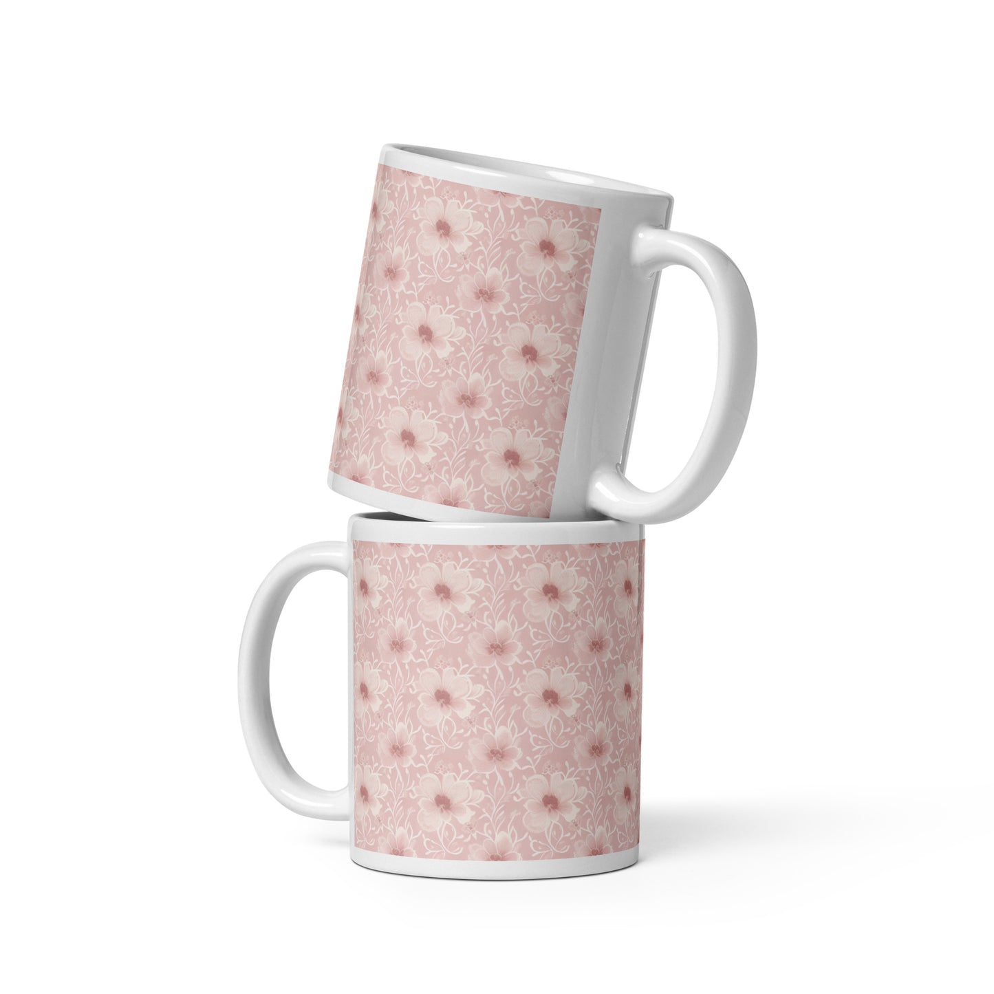 White glossy mug