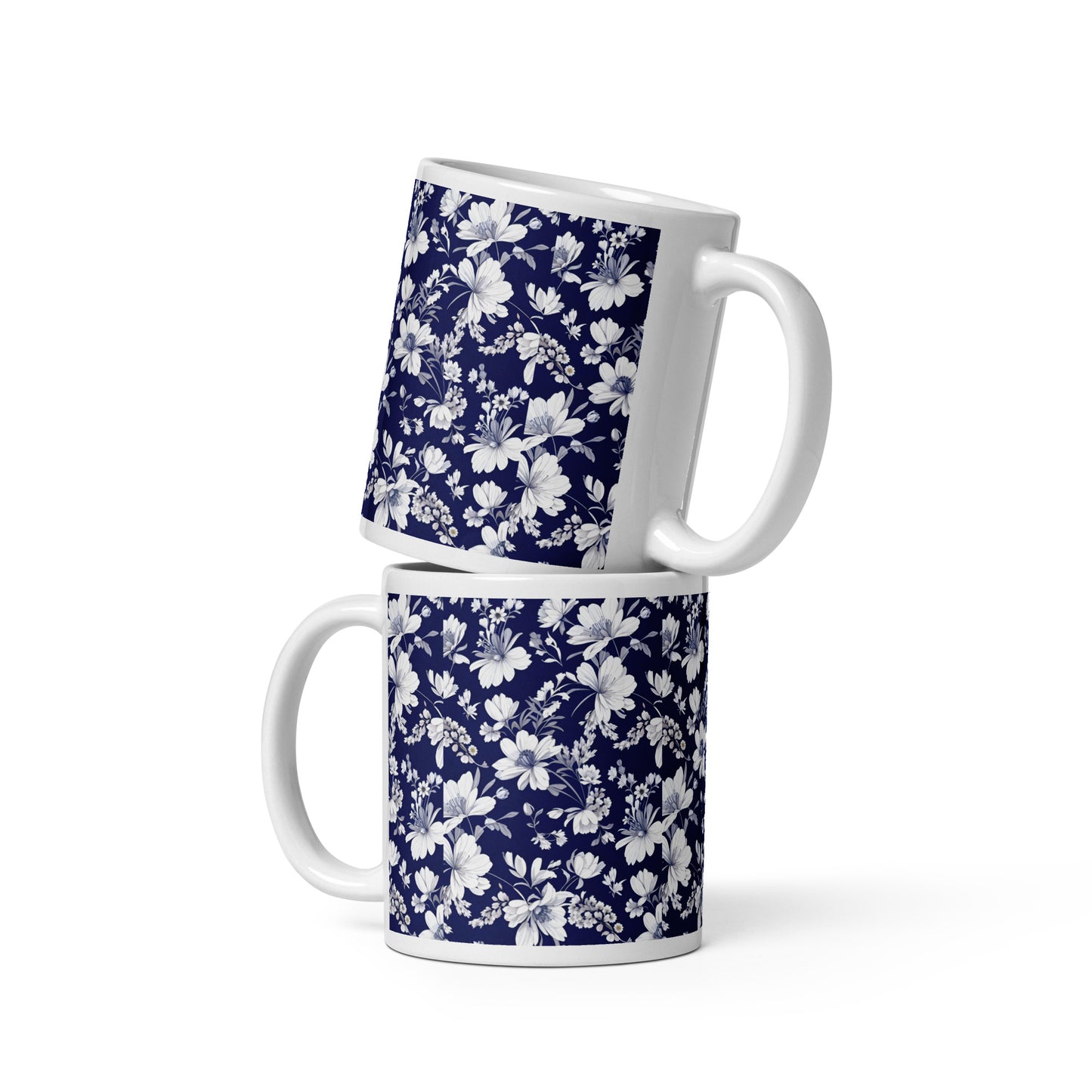 White glossy mug