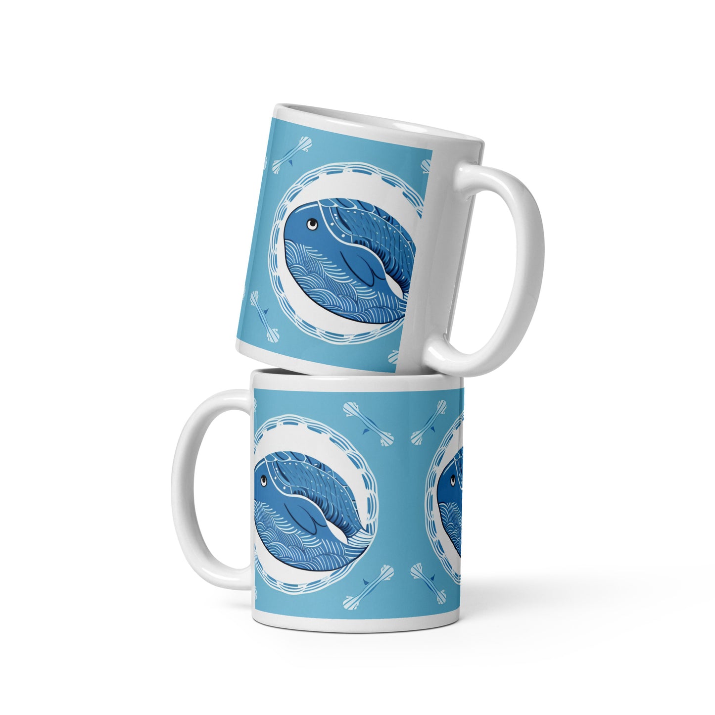 White glossy mug