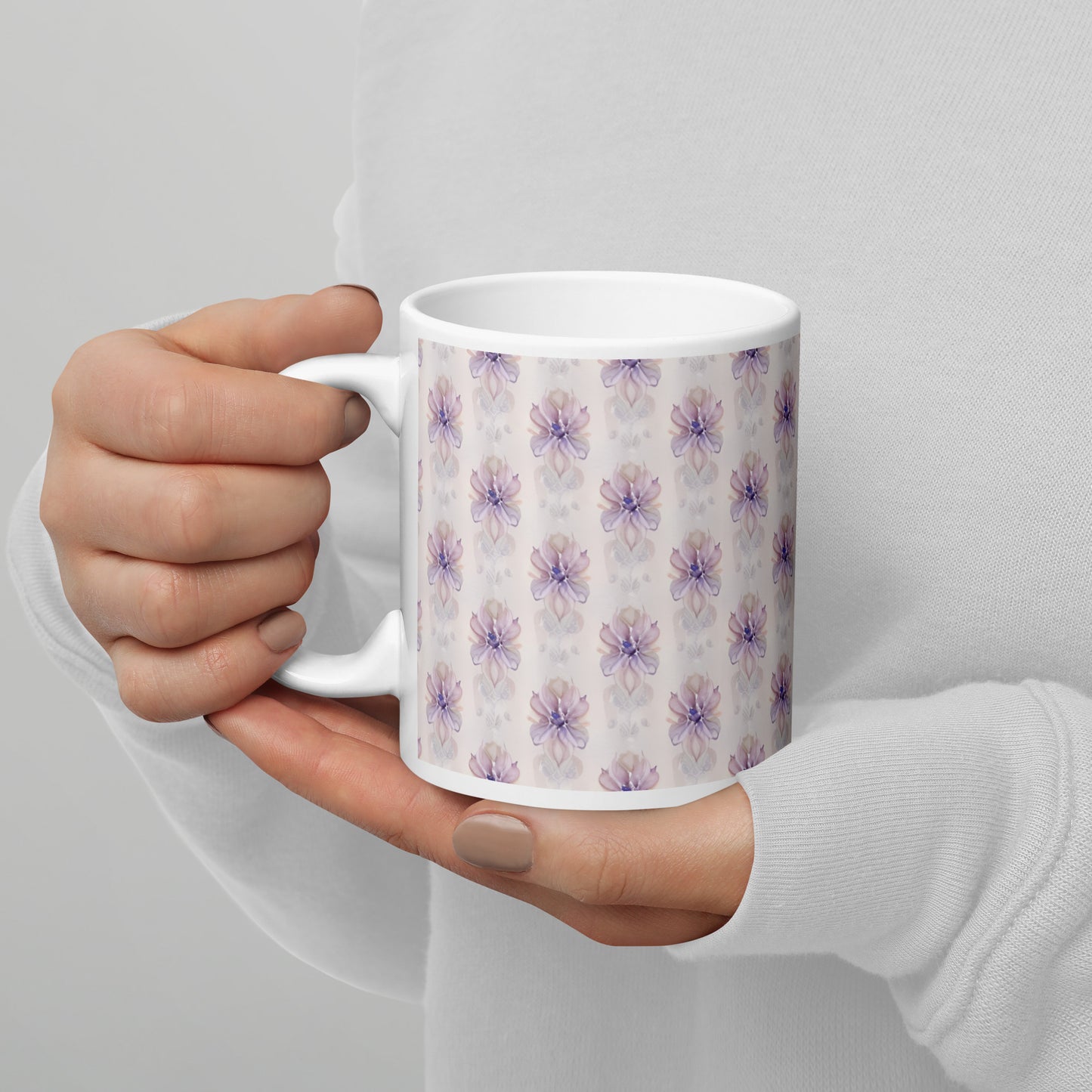 White glossy mug