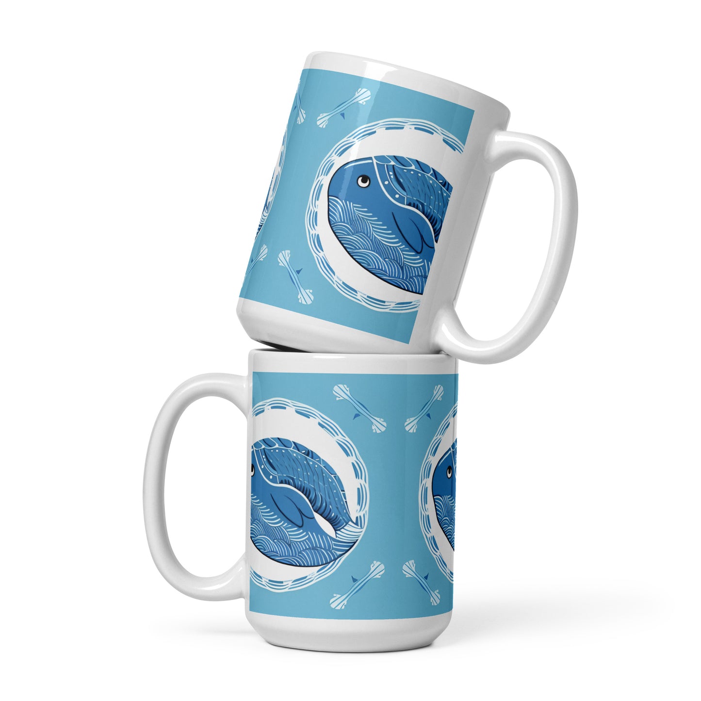 White glossy mug