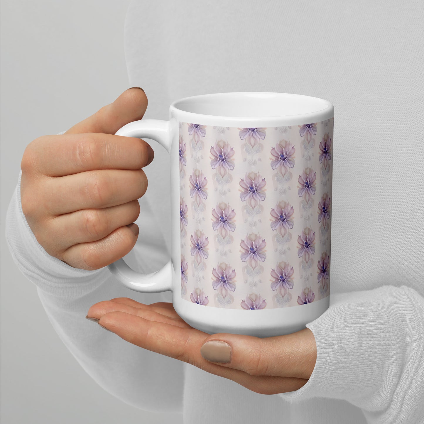 White glossy mug