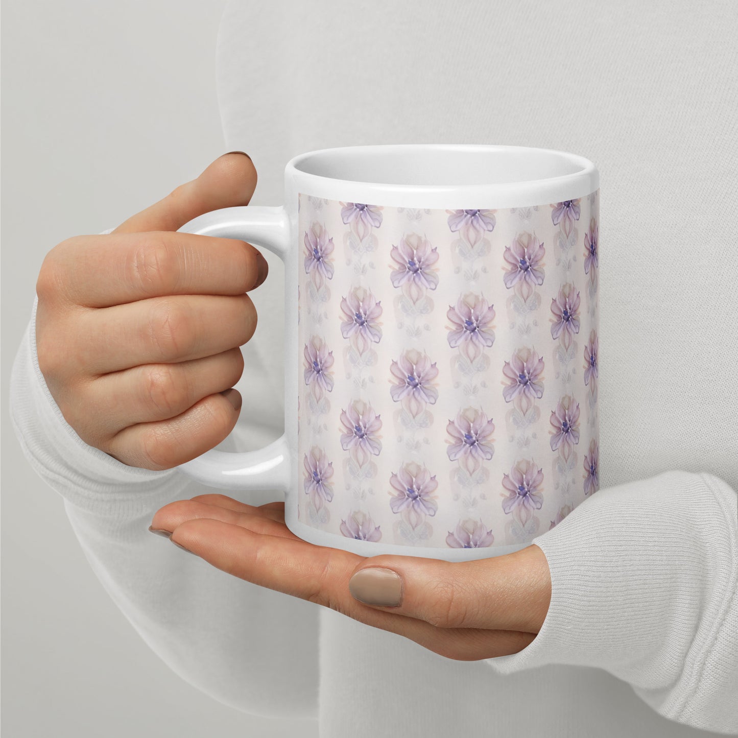 White glossy mug