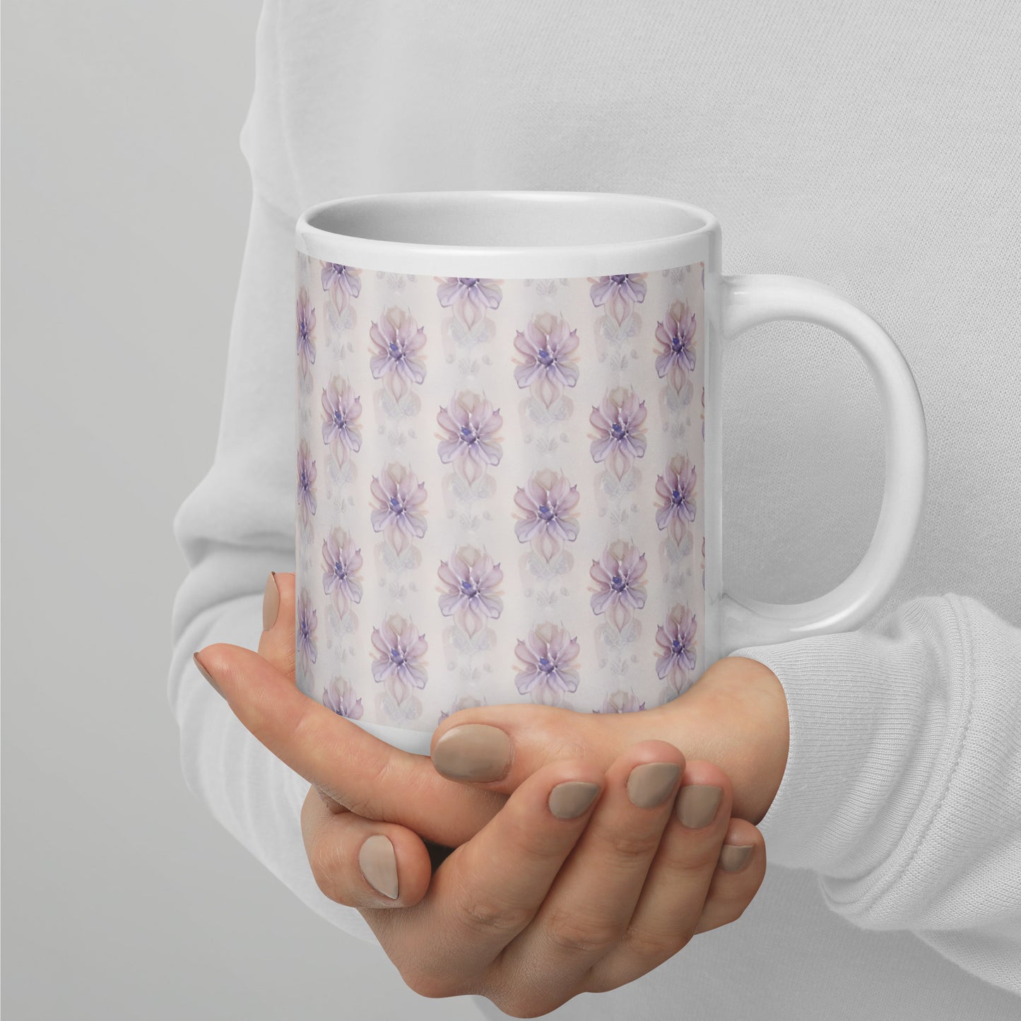 White glossy mug