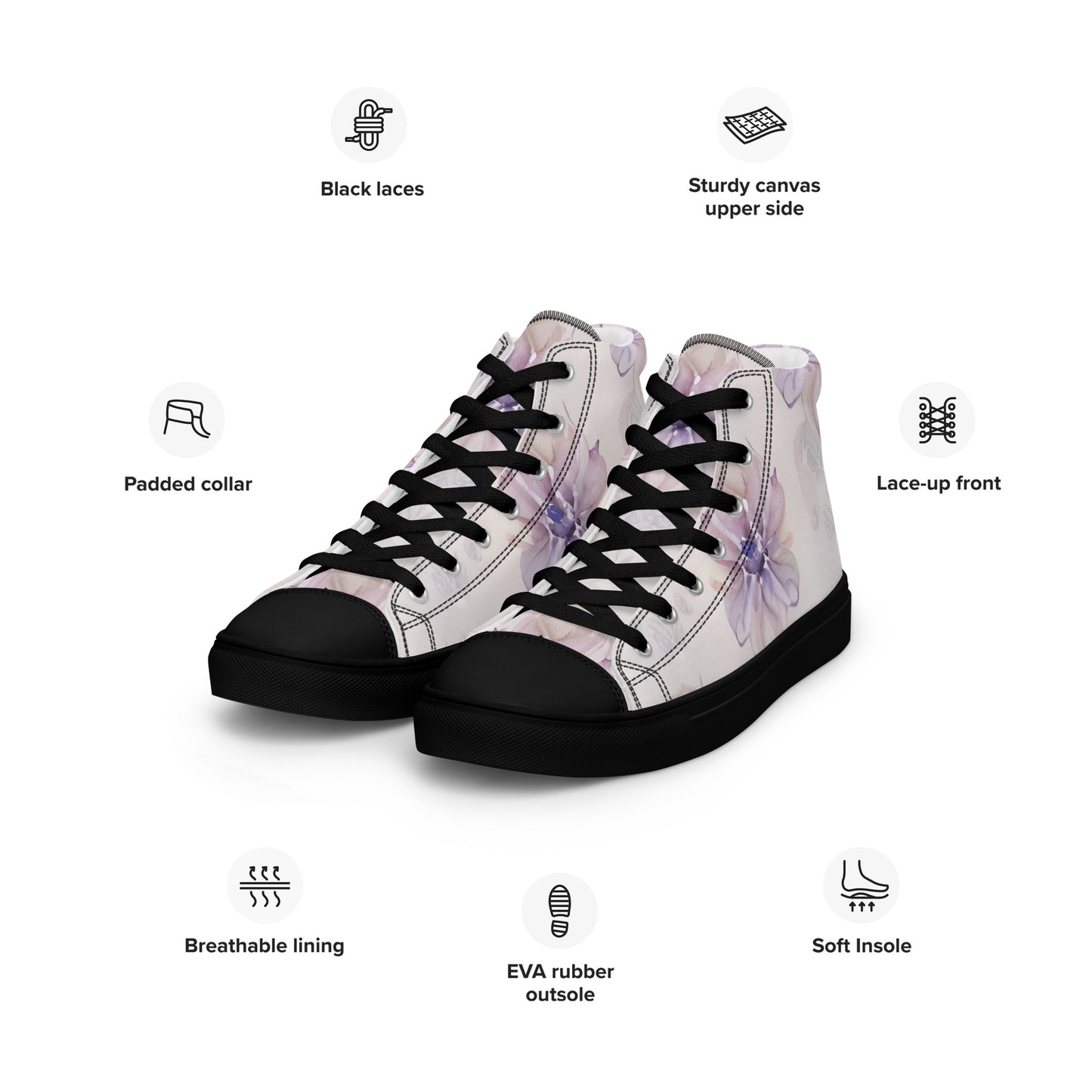 Women’s high top canvas shoes