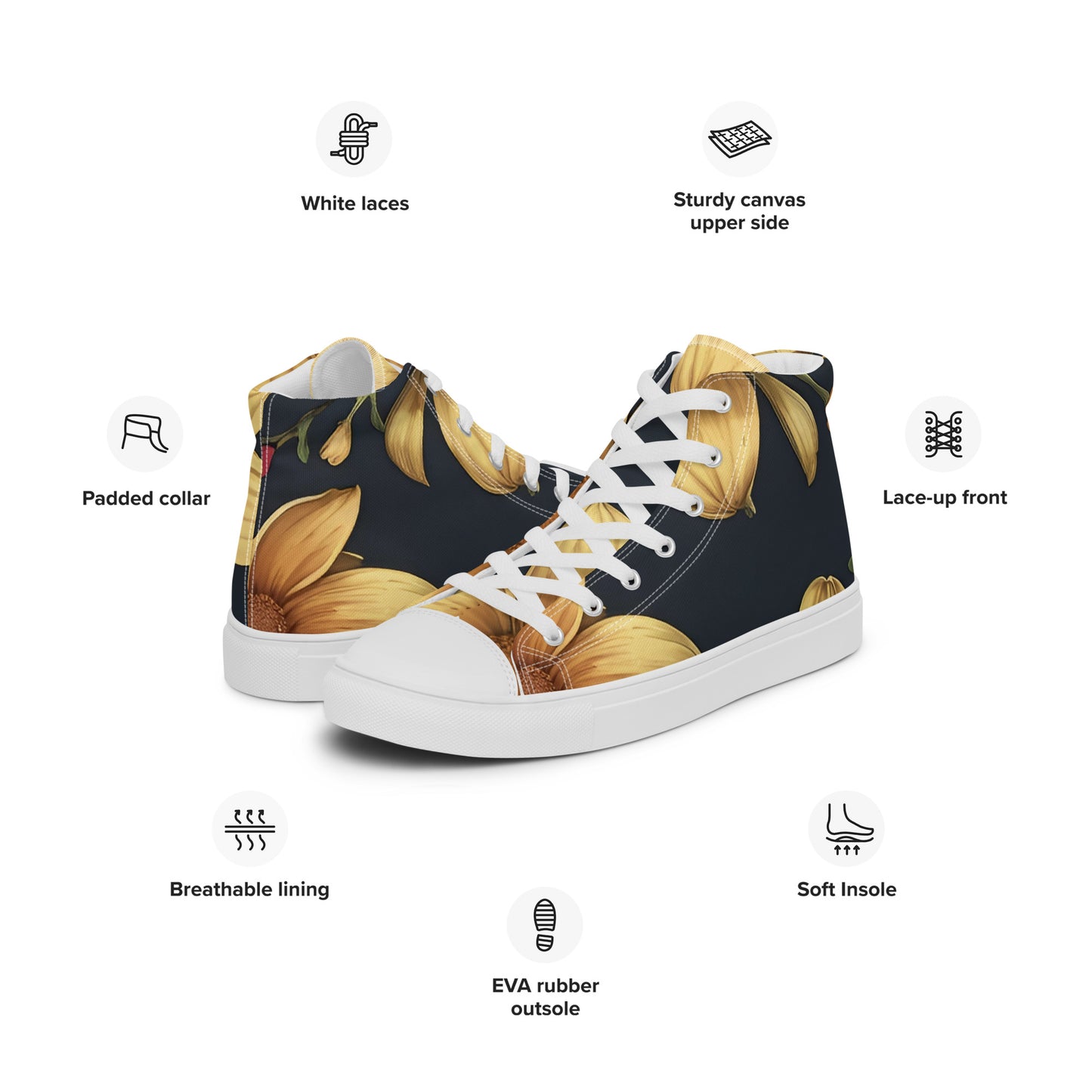 Women’s high top canvas shoes