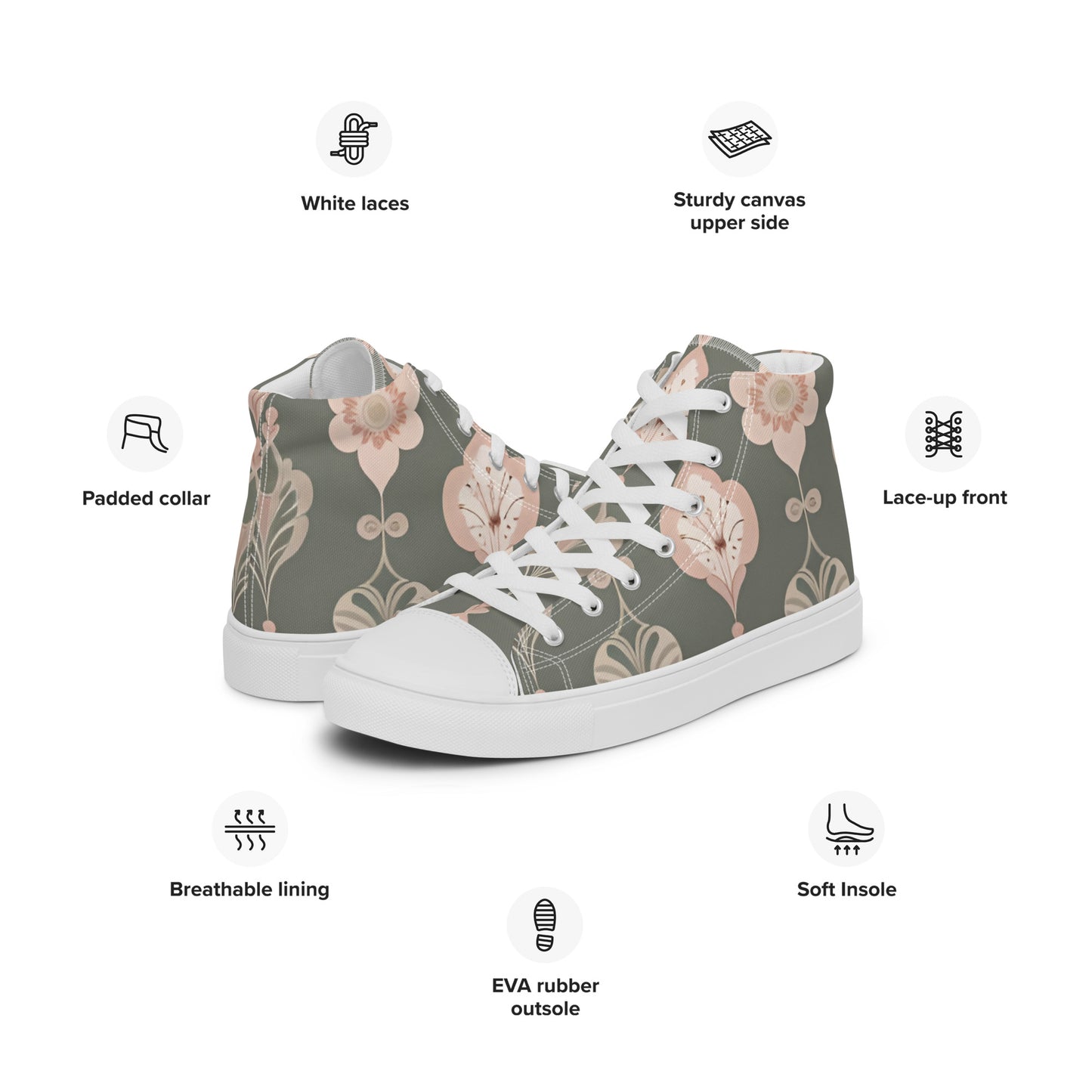 Women’s high top canvas shoes