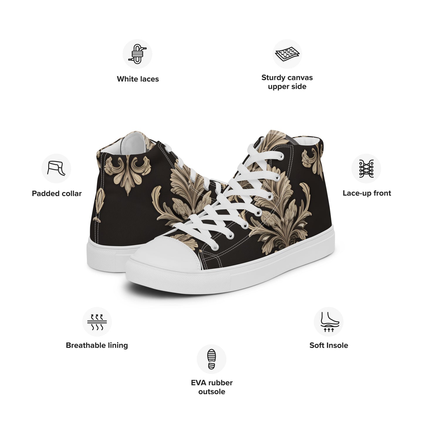 Women’s high top canvas shoes