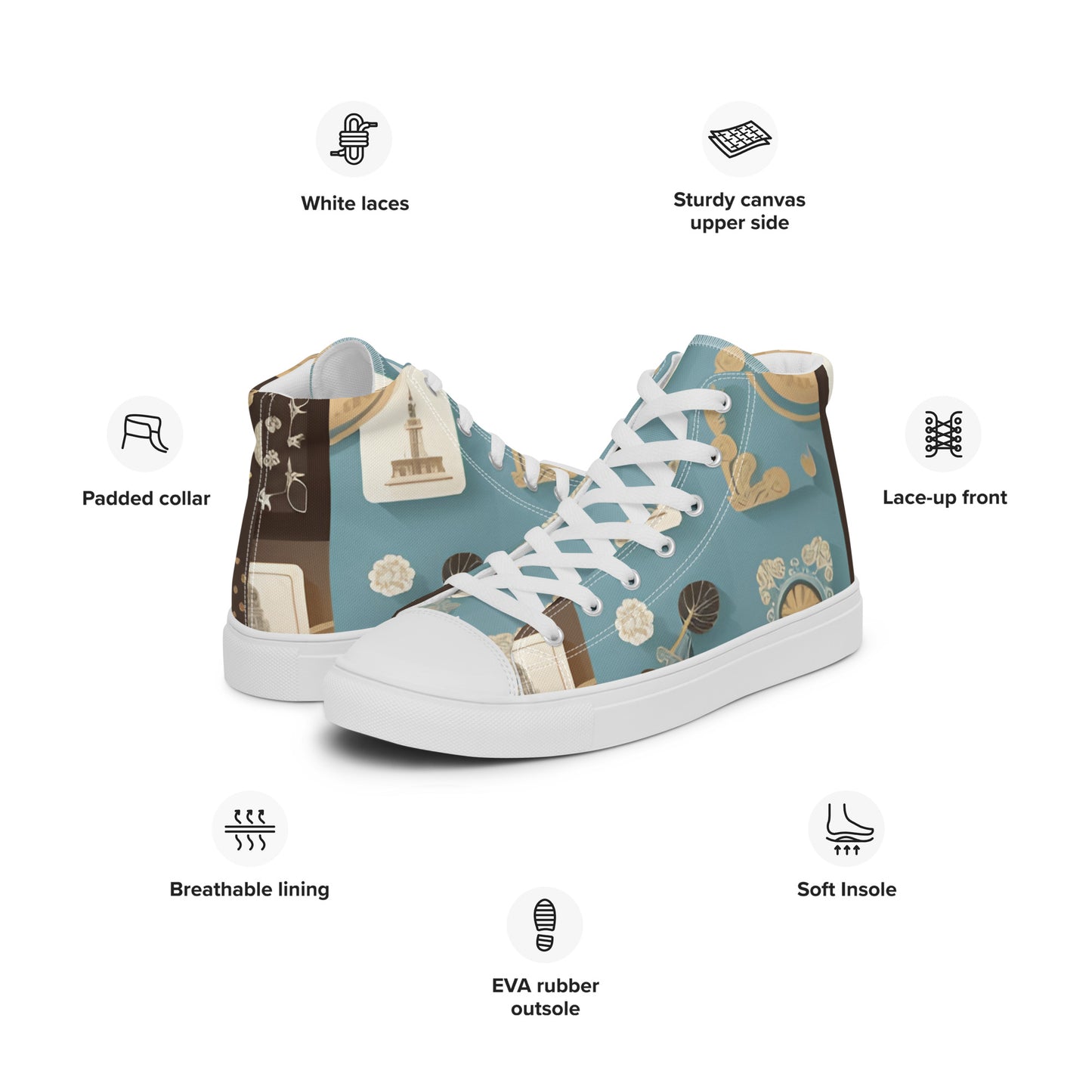 Women’s high top canvas shoes