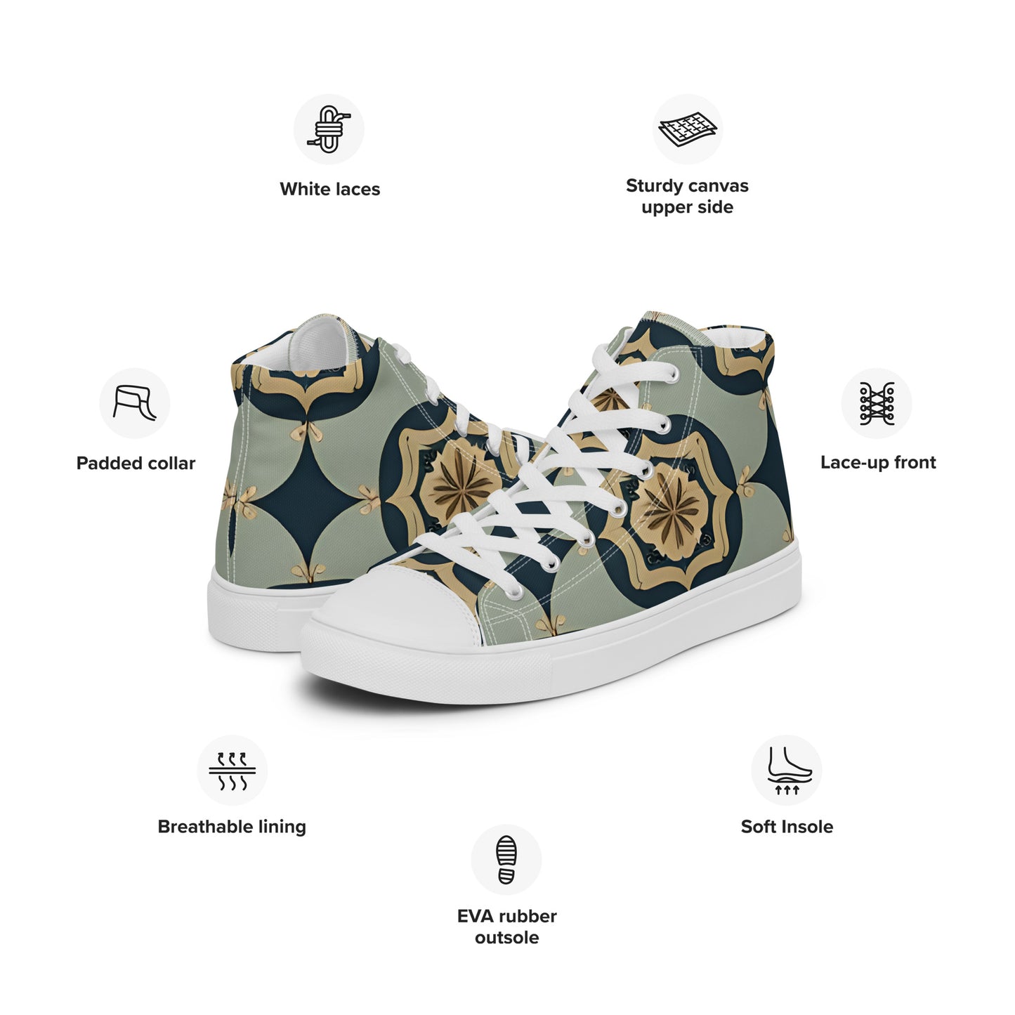 Women’s high top canvas shoes