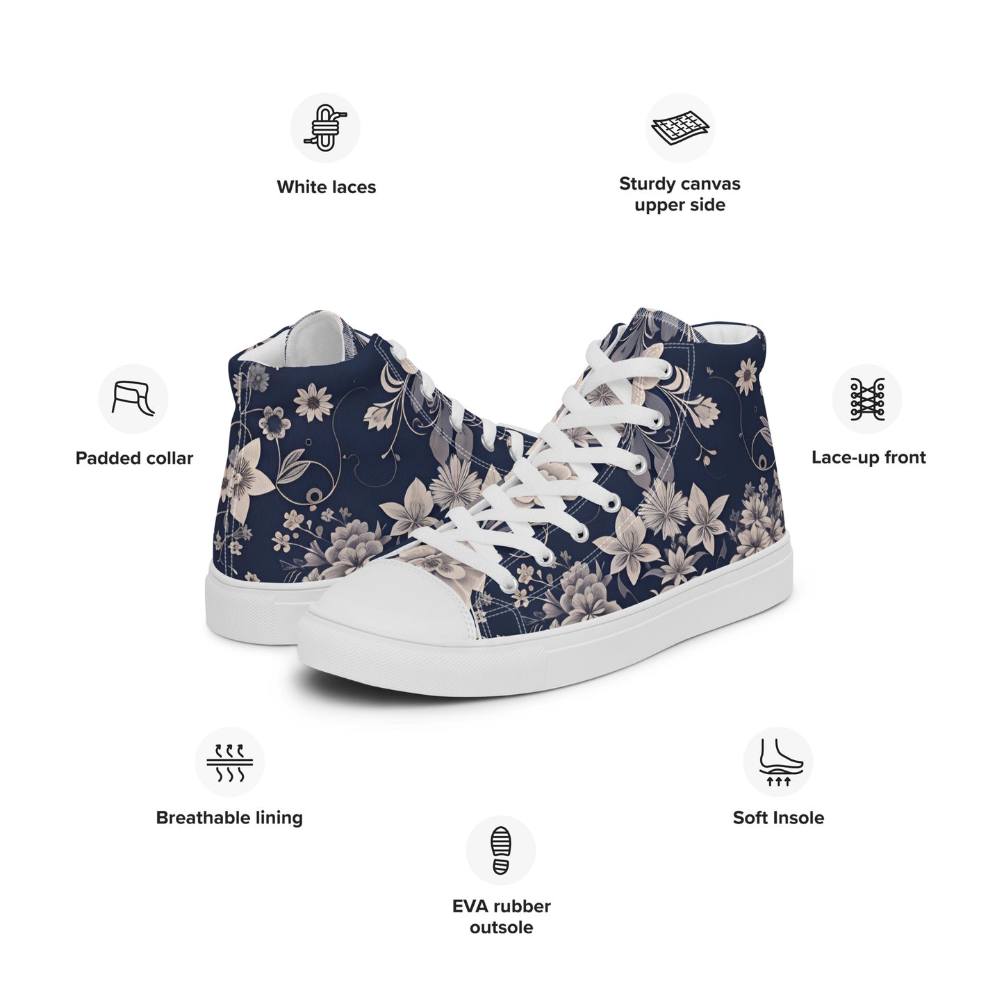 Women’s high top canvas shoes