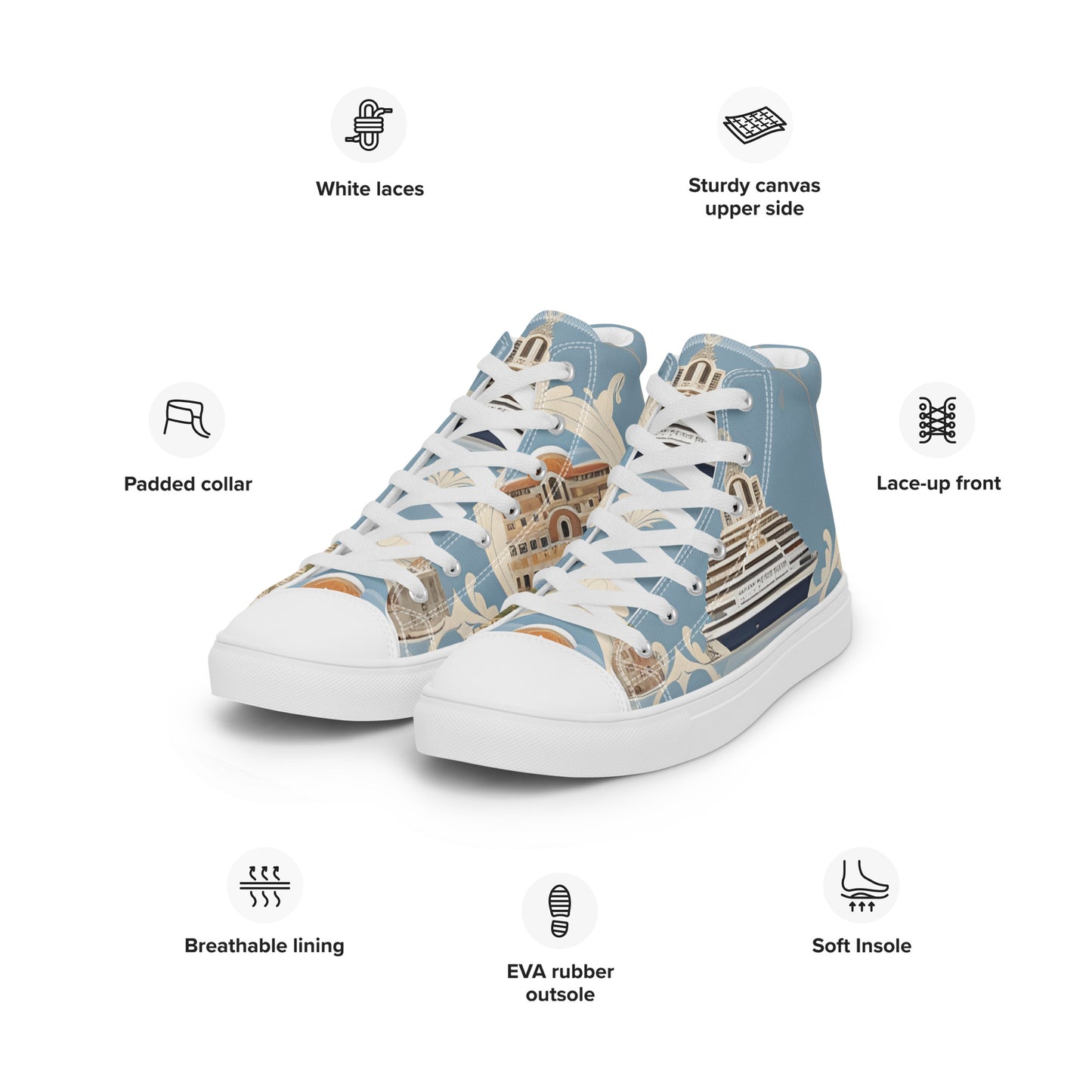 Women’s high top canvas shoes