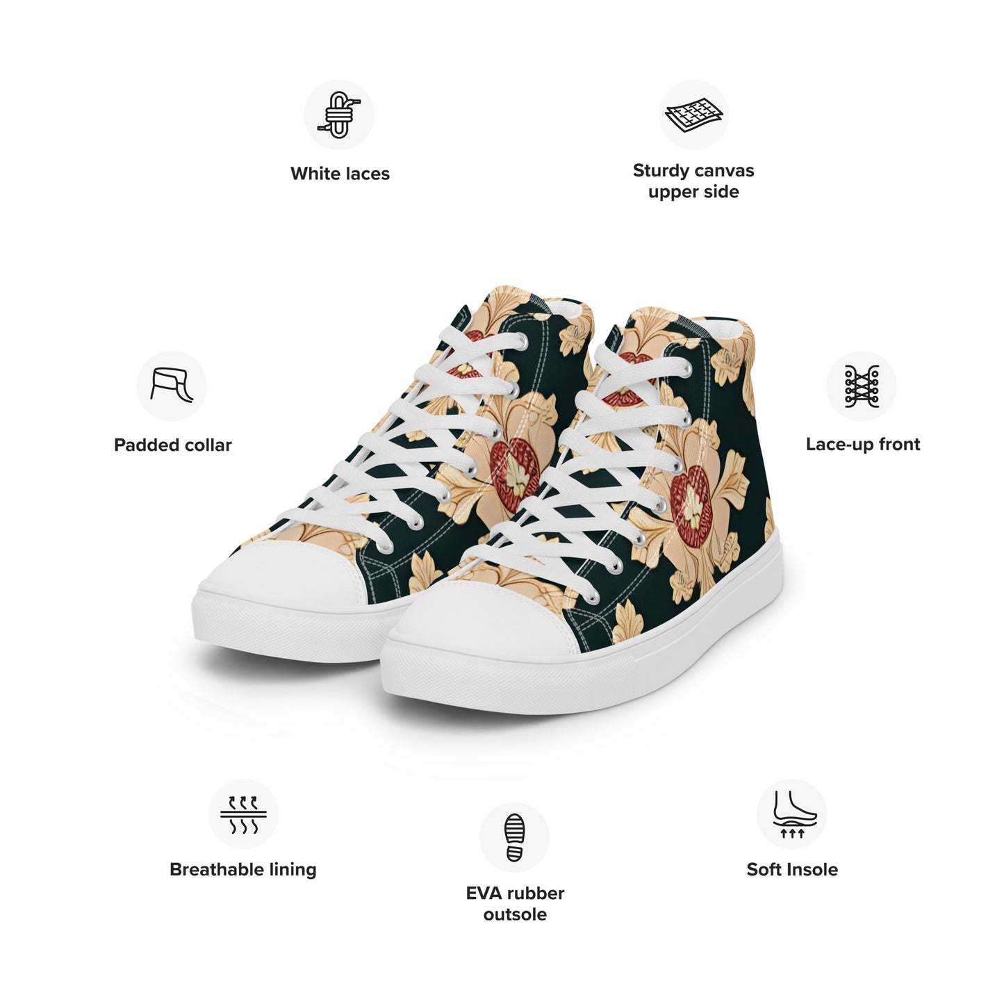 Women’s high top canvas shoes