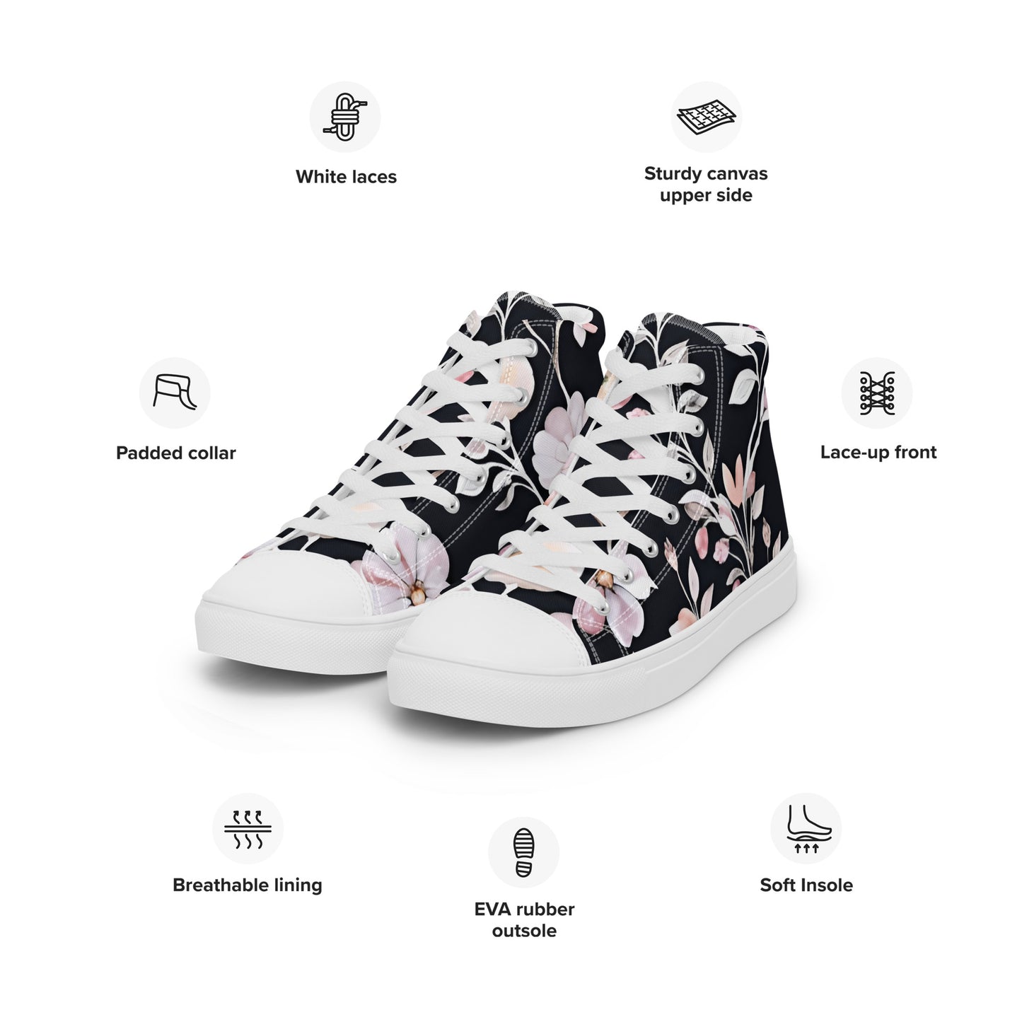 Women’s high top canvas shoes