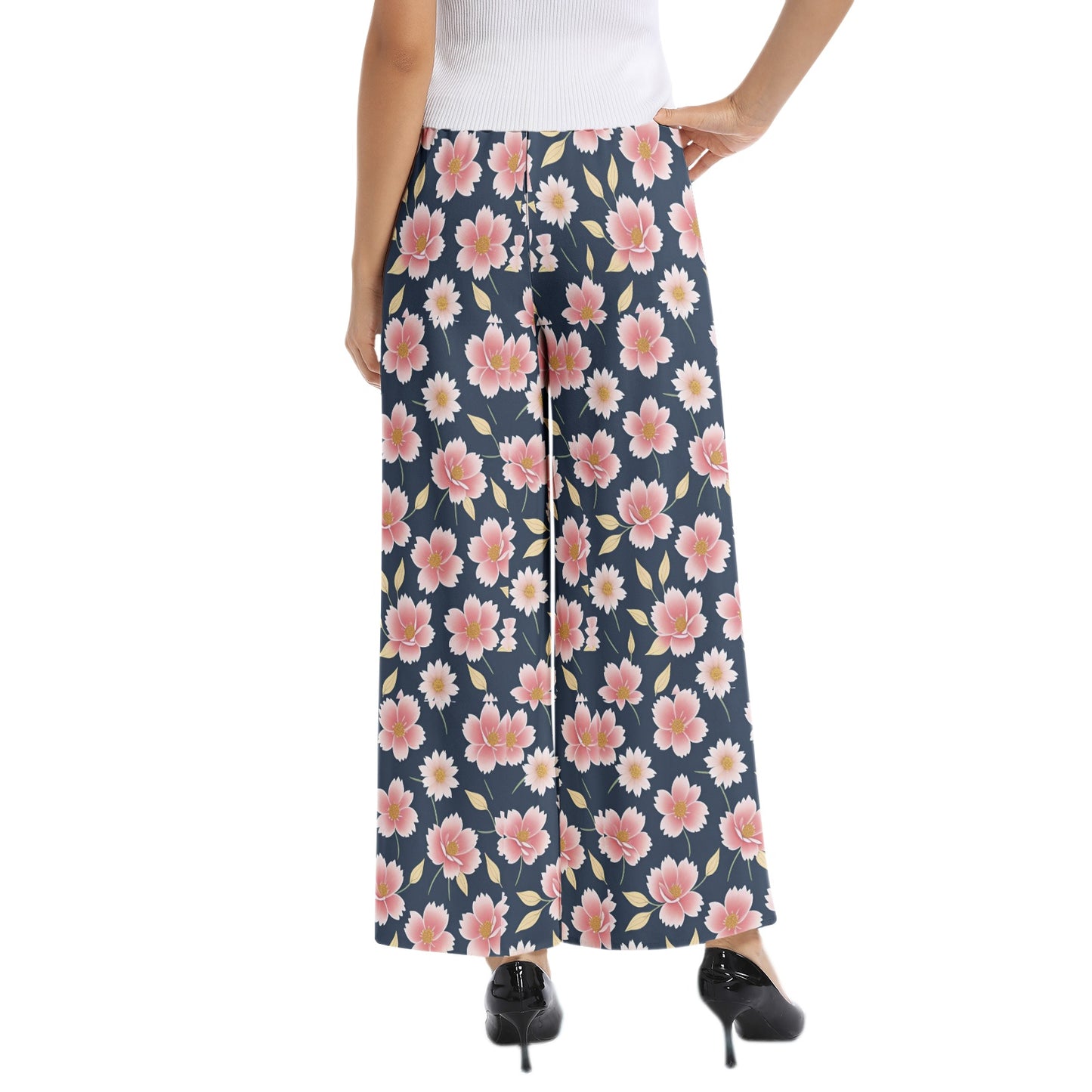 Elastic Waist Wide Leg Pant