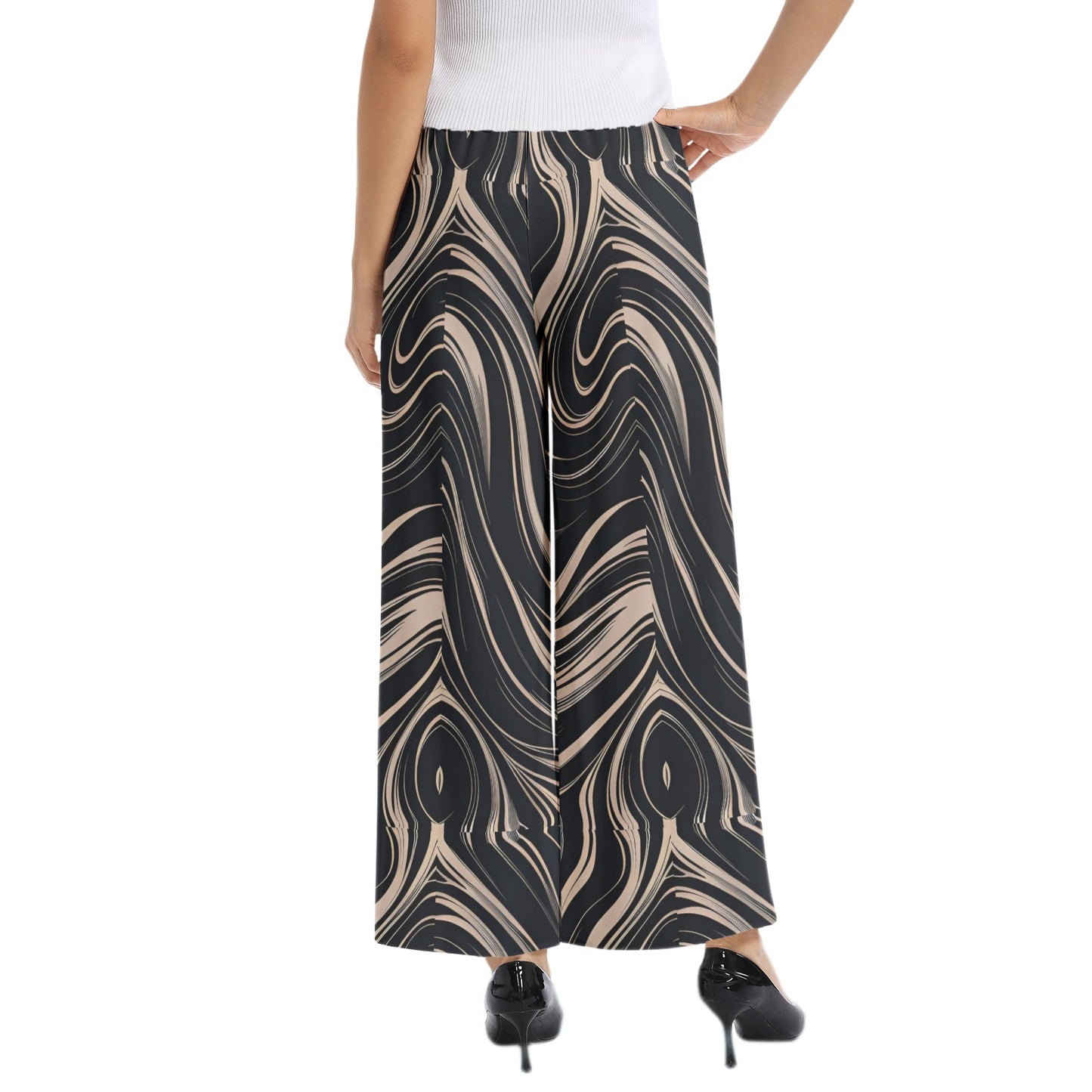 Elastic Waist Wide Leg Pant