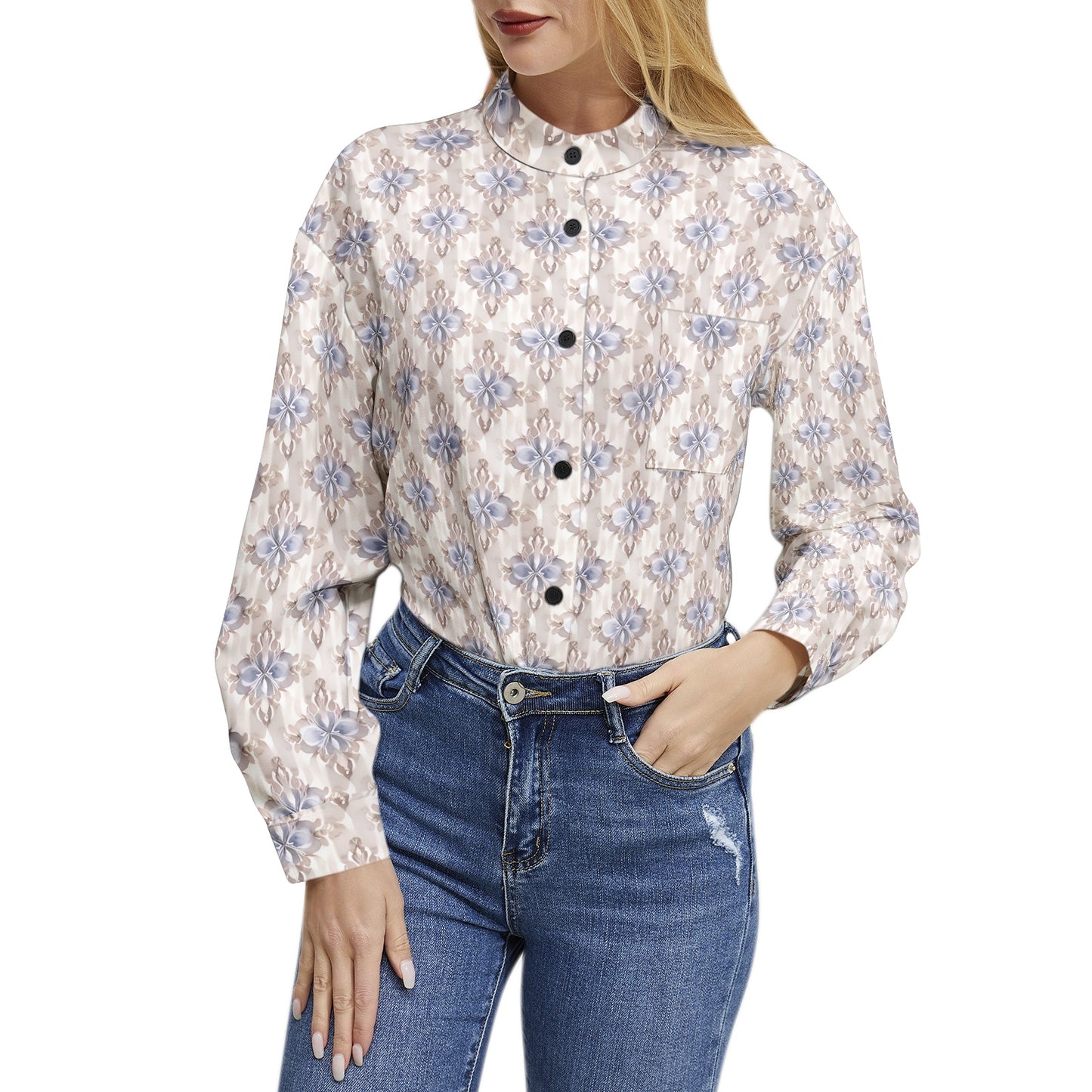 Long Sleeve Button Up Casual Shirt Top