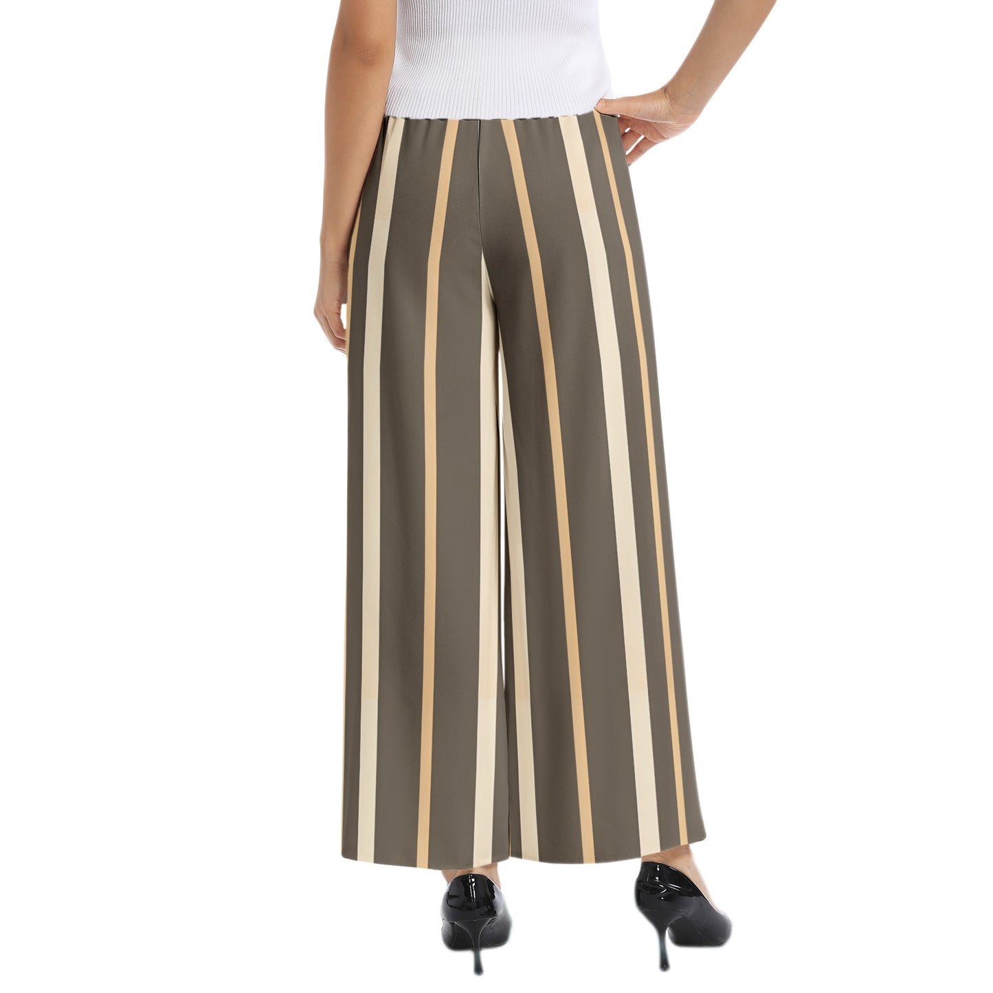 Elastic Waist Wide Leg Pant