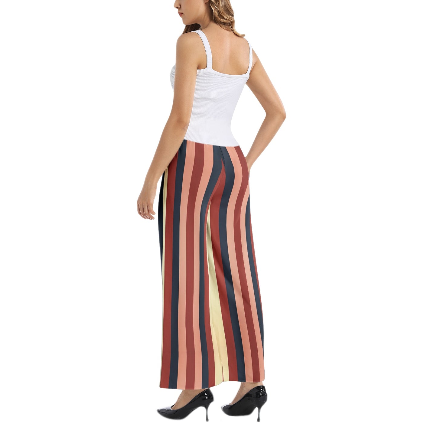 Elastic Waist Wide Leg Pant