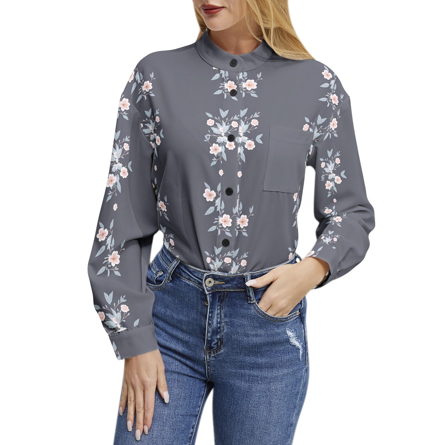 Long Sleeve Button Up Casual Shirt Top