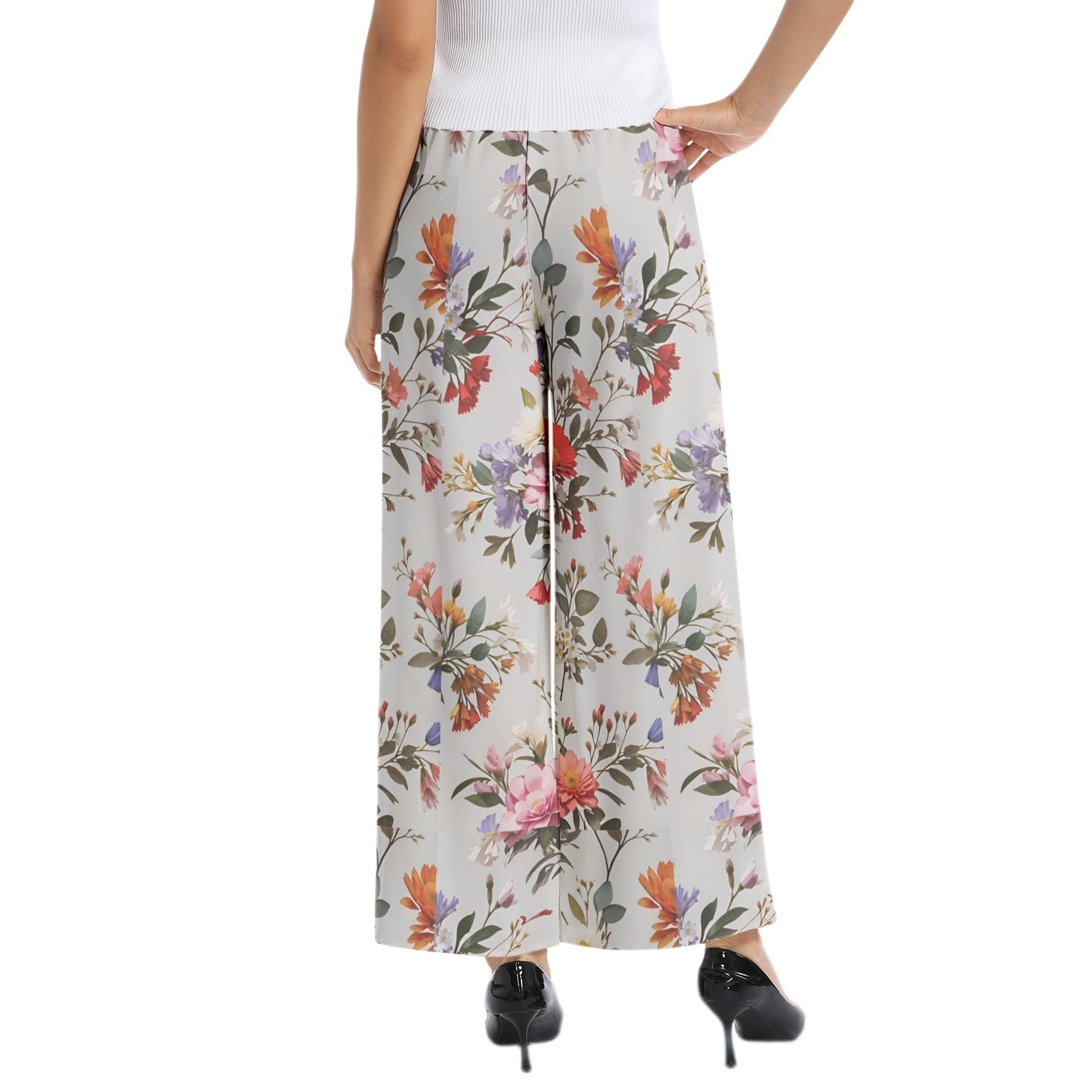 Elastic Waist Wide Leg Pant