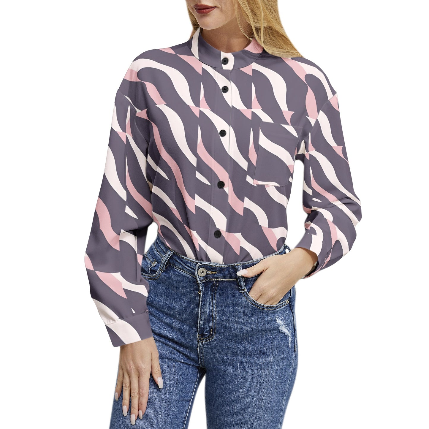 Long Sleeve Button Up Casual Shirt Top