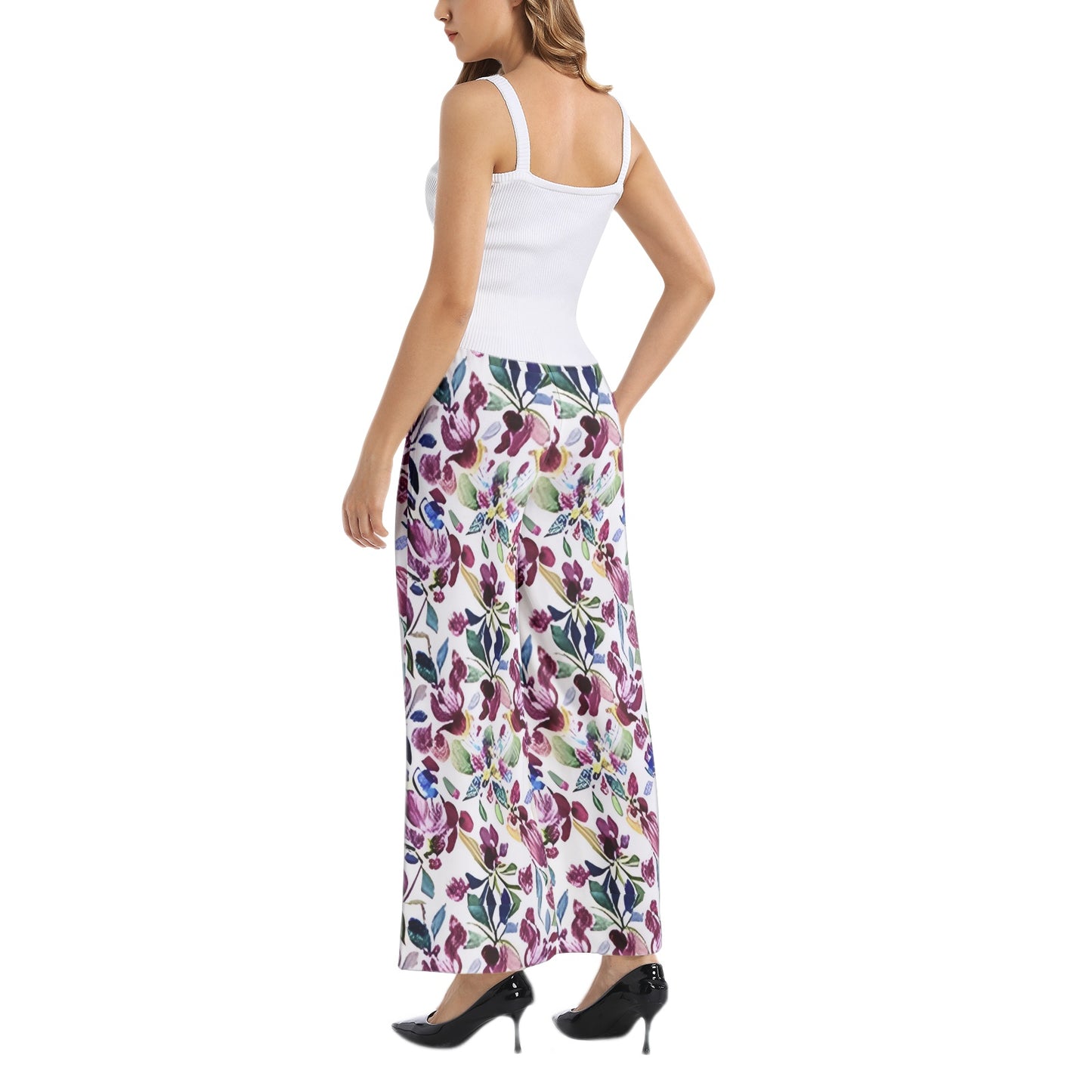 Elastic Waist Wide Leg Pant