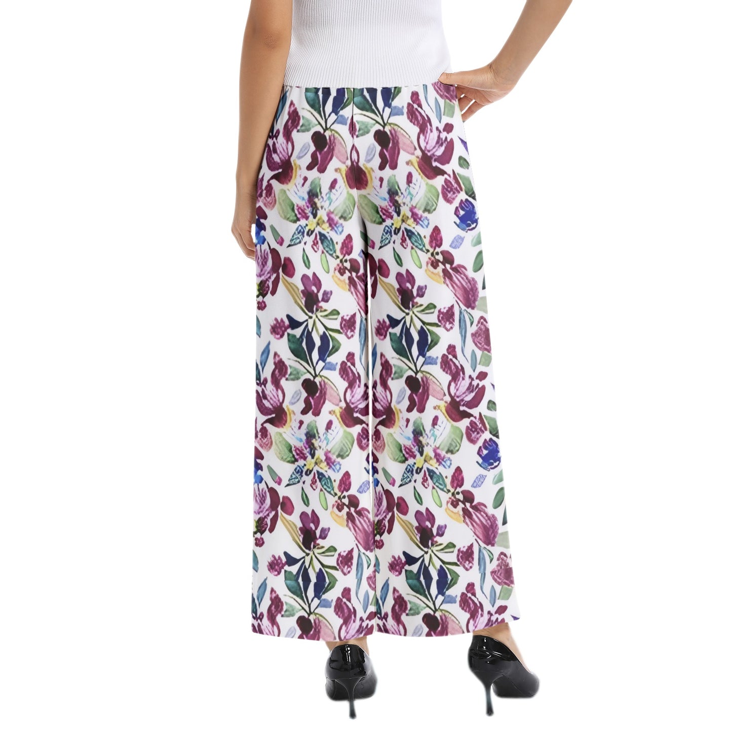 Elastic Waist Wide Leg Pant