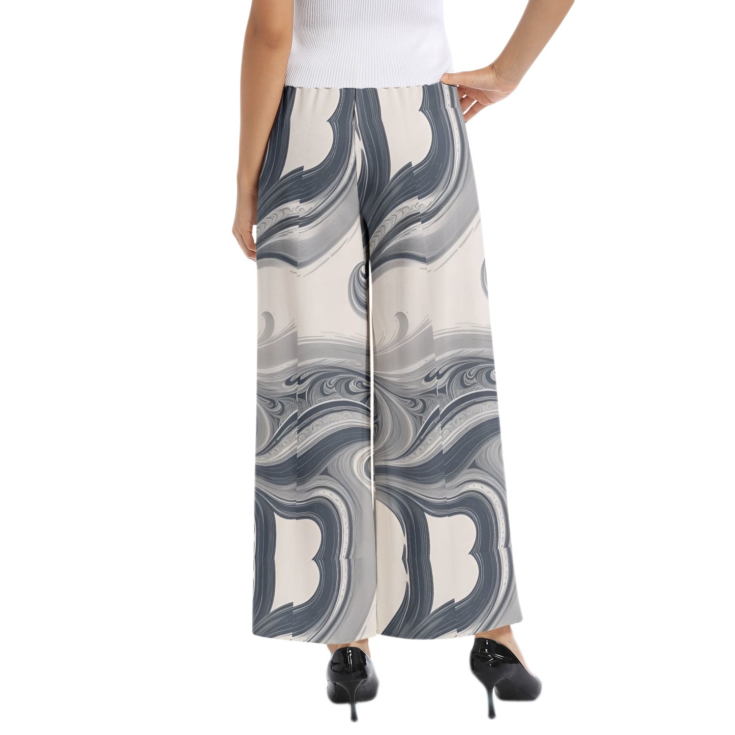 Elastic Waist Wide Leg Pant