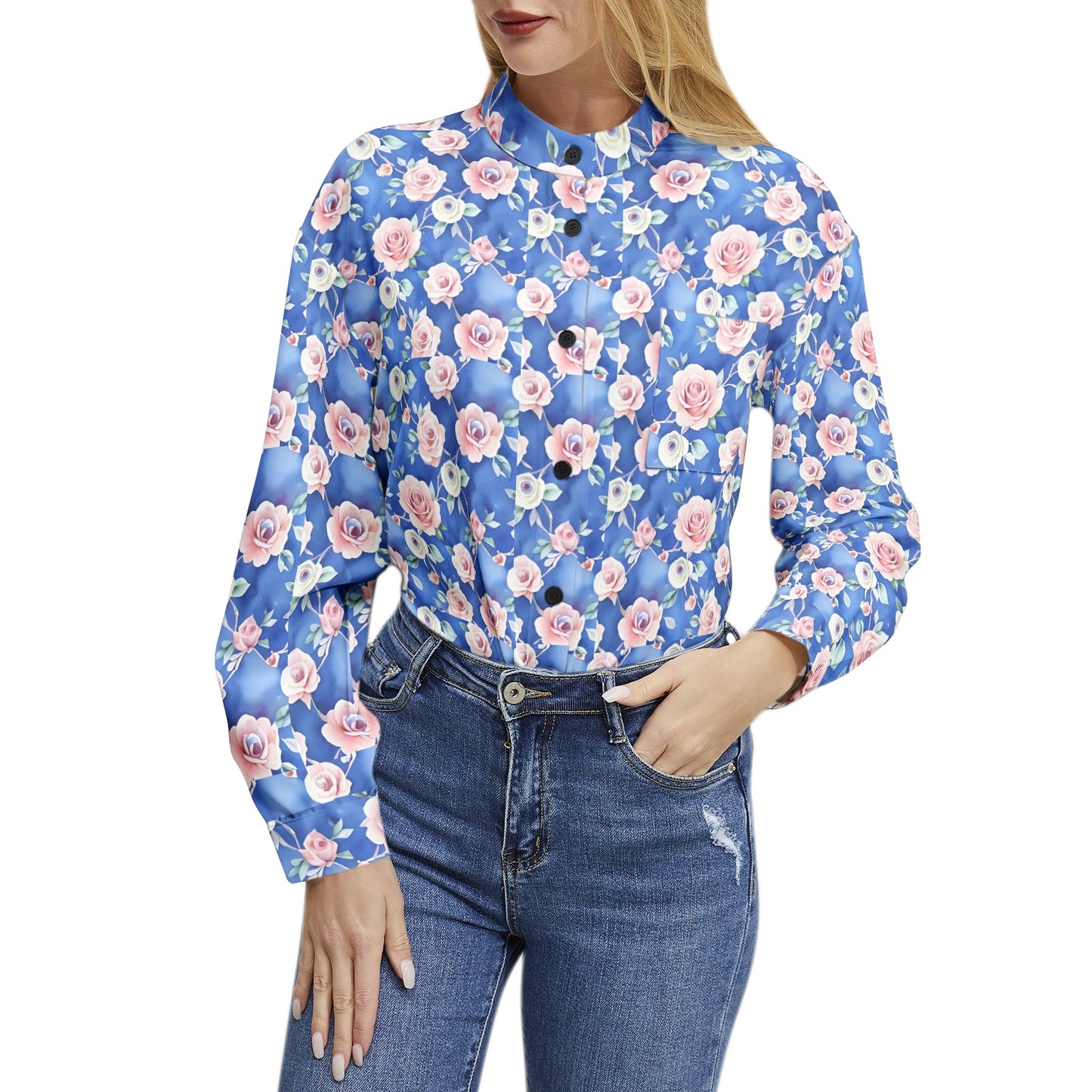 Long Sleeve Button Up Casual Shirt Top