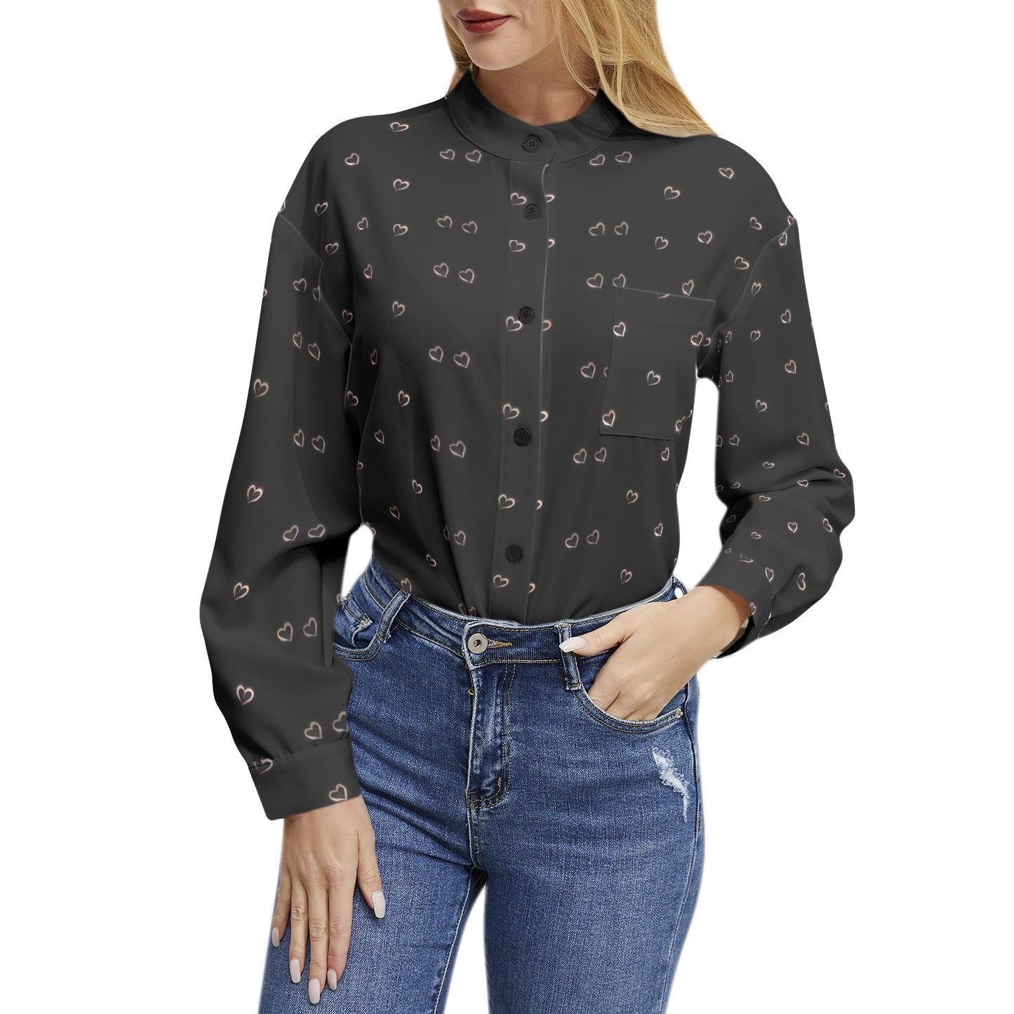 Long Sleeve Button Up Casual Shirt Top