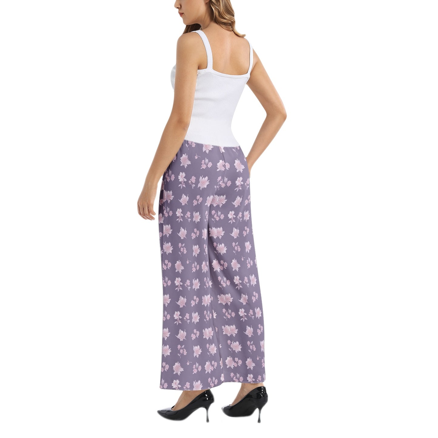 Elastic Waist Wide Leg Pant