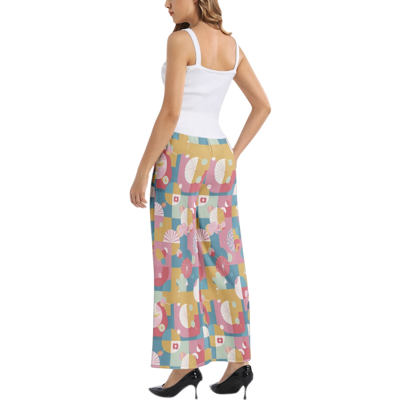 Elastic Waist Wide Leg Pant