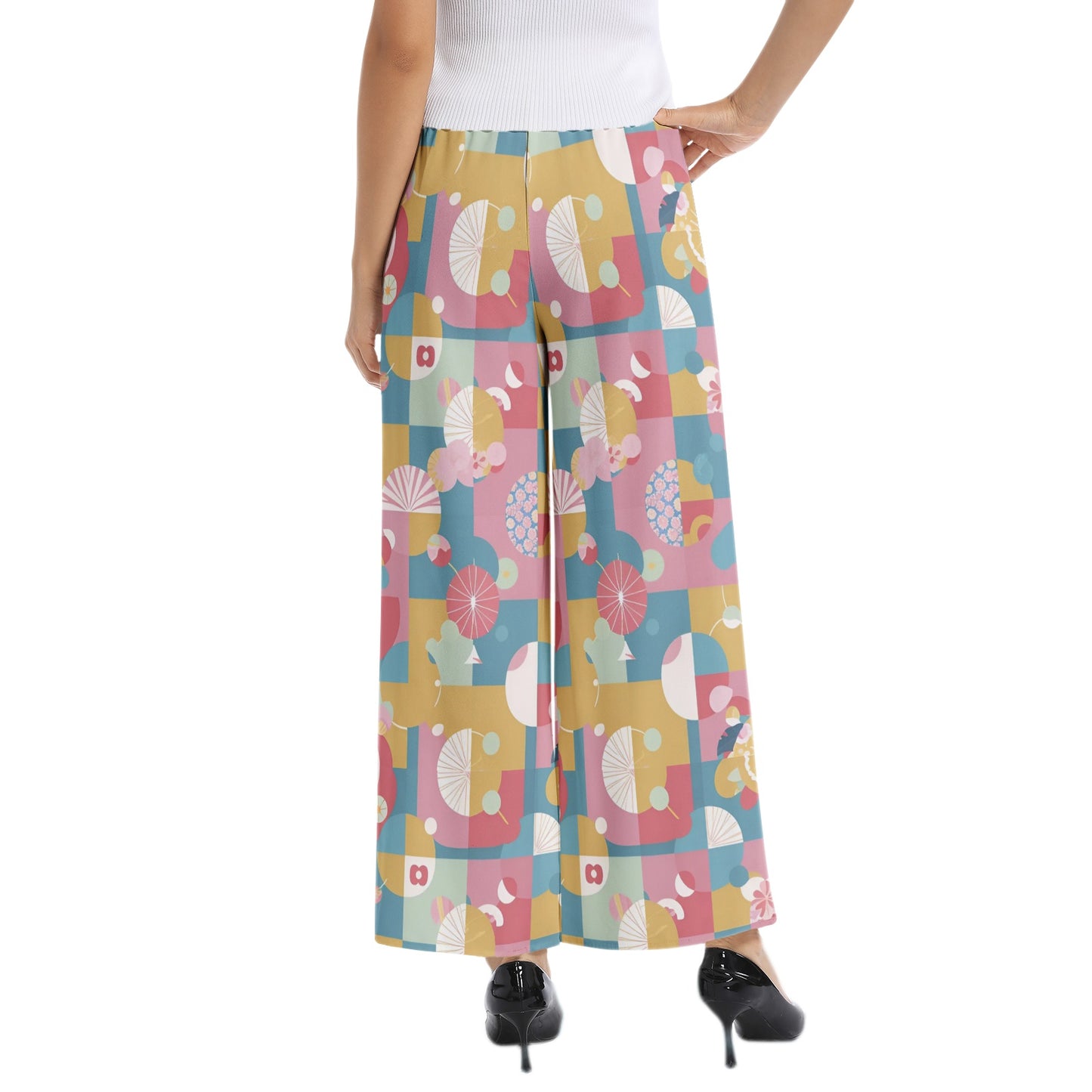 Elastic Waist Wide Leg Pant