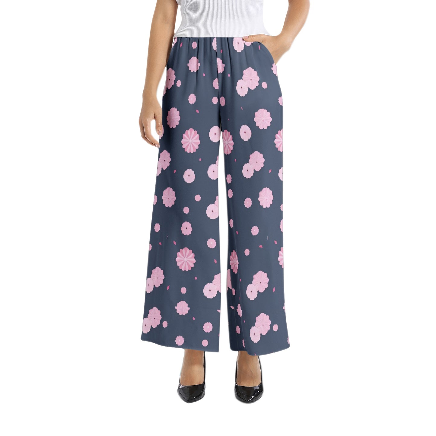 Elastic Waist Wide Leg Pant