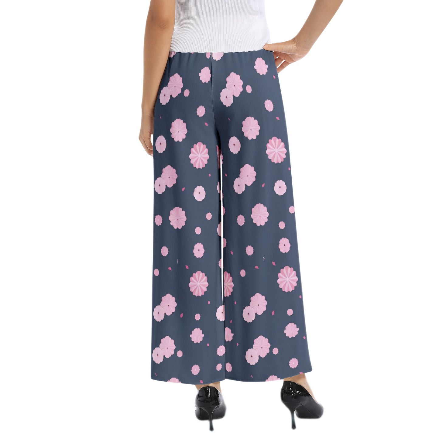 Elastic Waist Wide Leg Pant