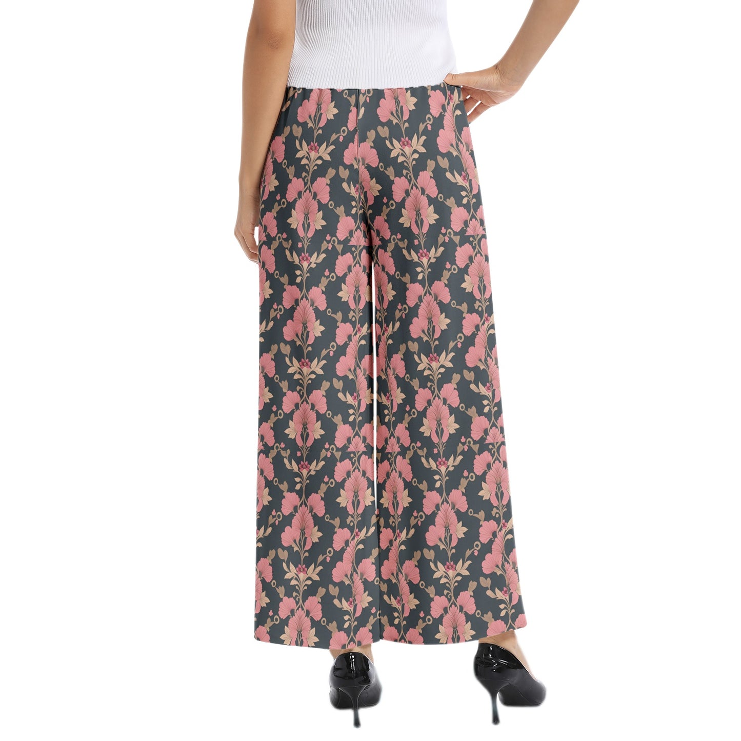 Elastic Waist Wide Leg Pant