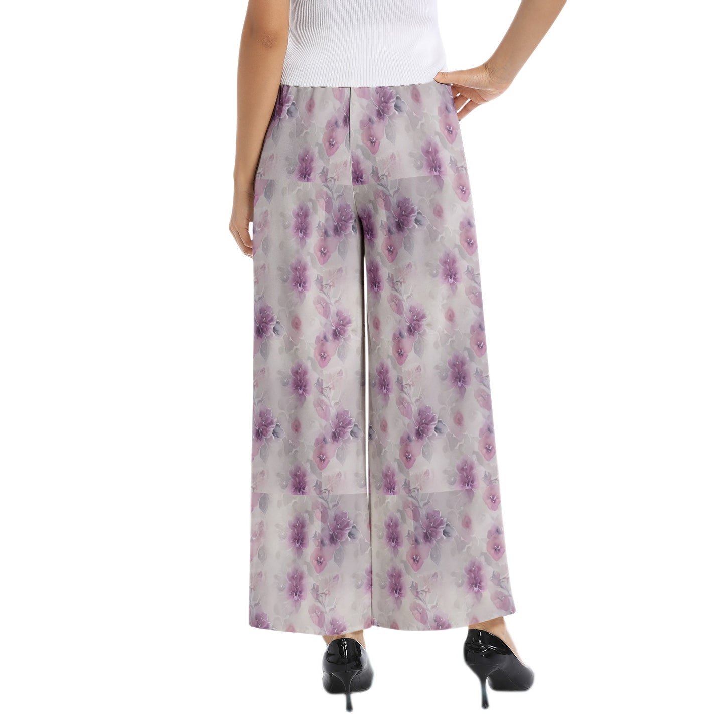 Elastic Waist Wide Leg Pant