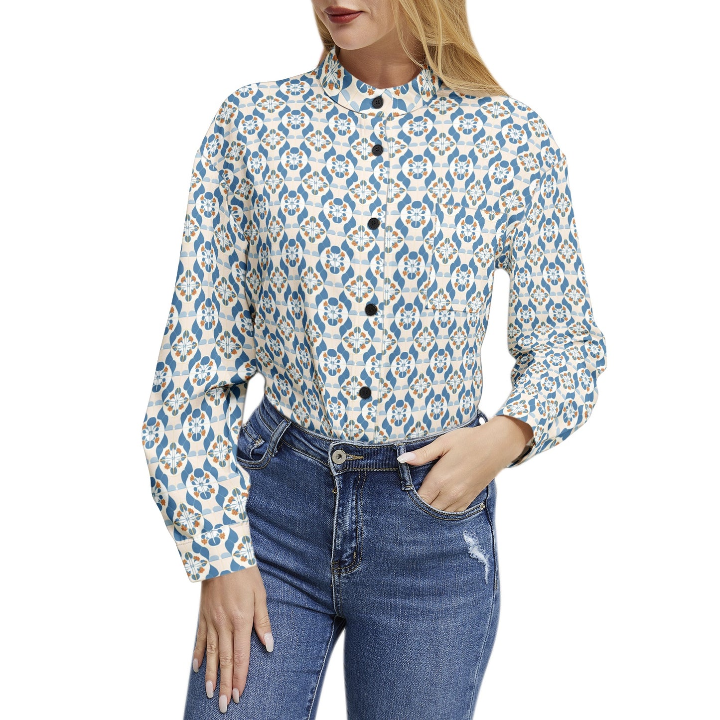 Long Sleeve Button Up Casual Shirt Top