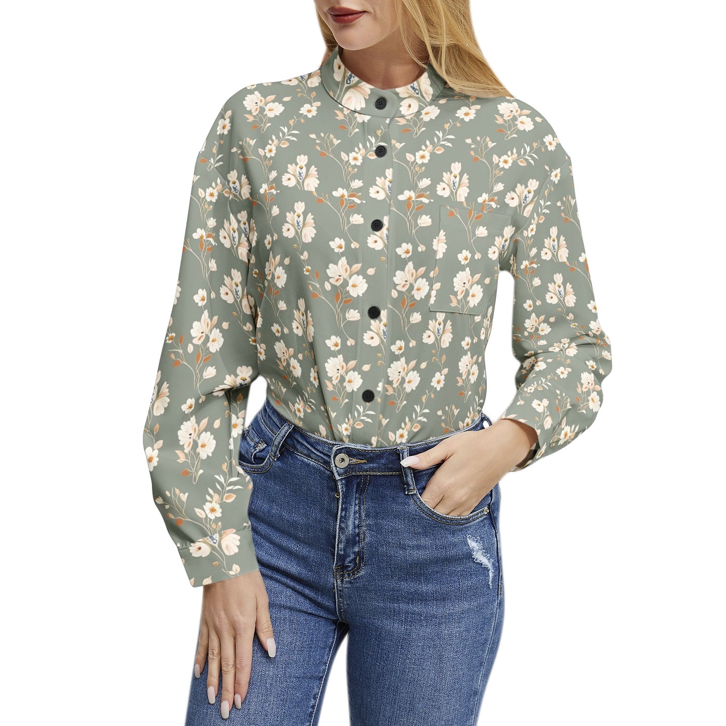 Long Sleeve Button Up Casual Shirt Top