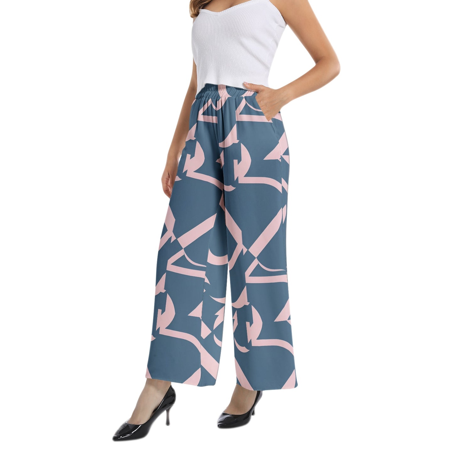 Elastic Waist Wide Leg Pant