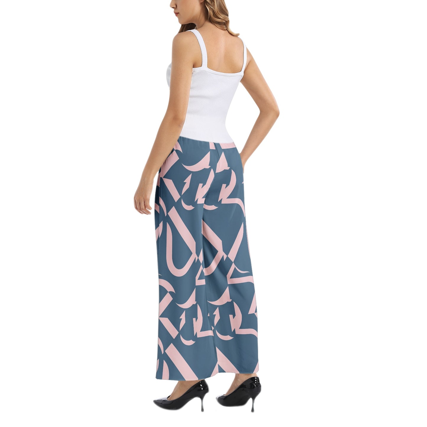 Elastic Waist Wide Leg Pant