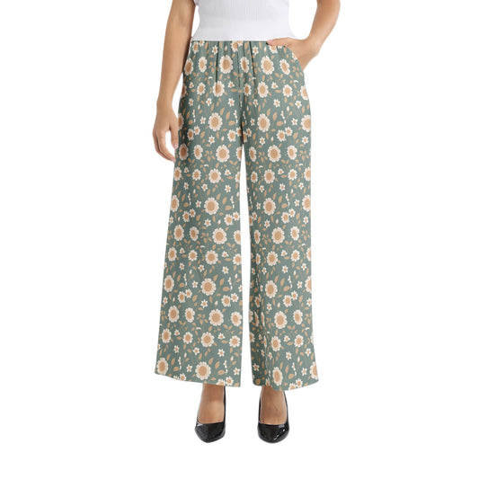 Elastic Waist Wide Leg Pant