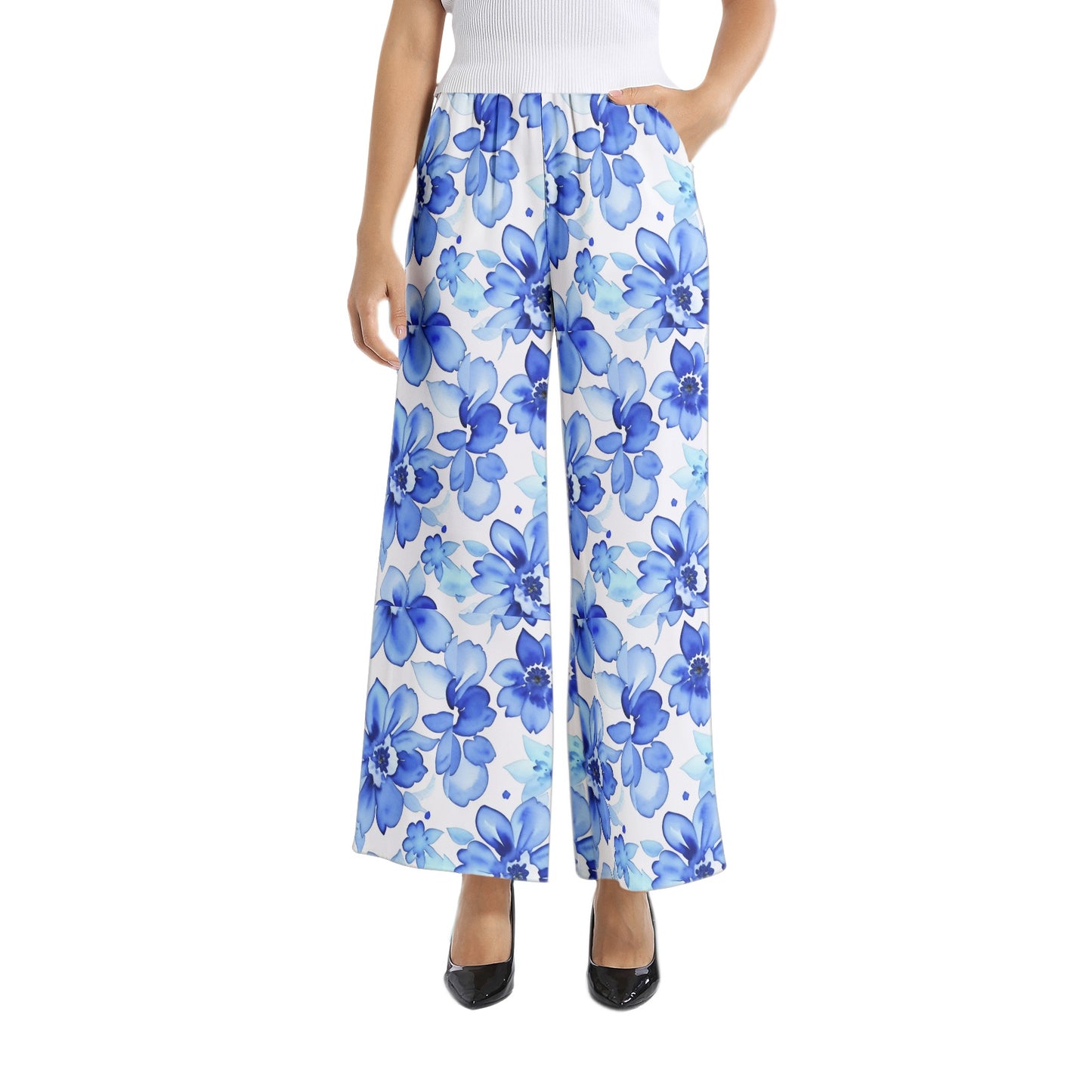 Elastic Waist Wide Leg Pant