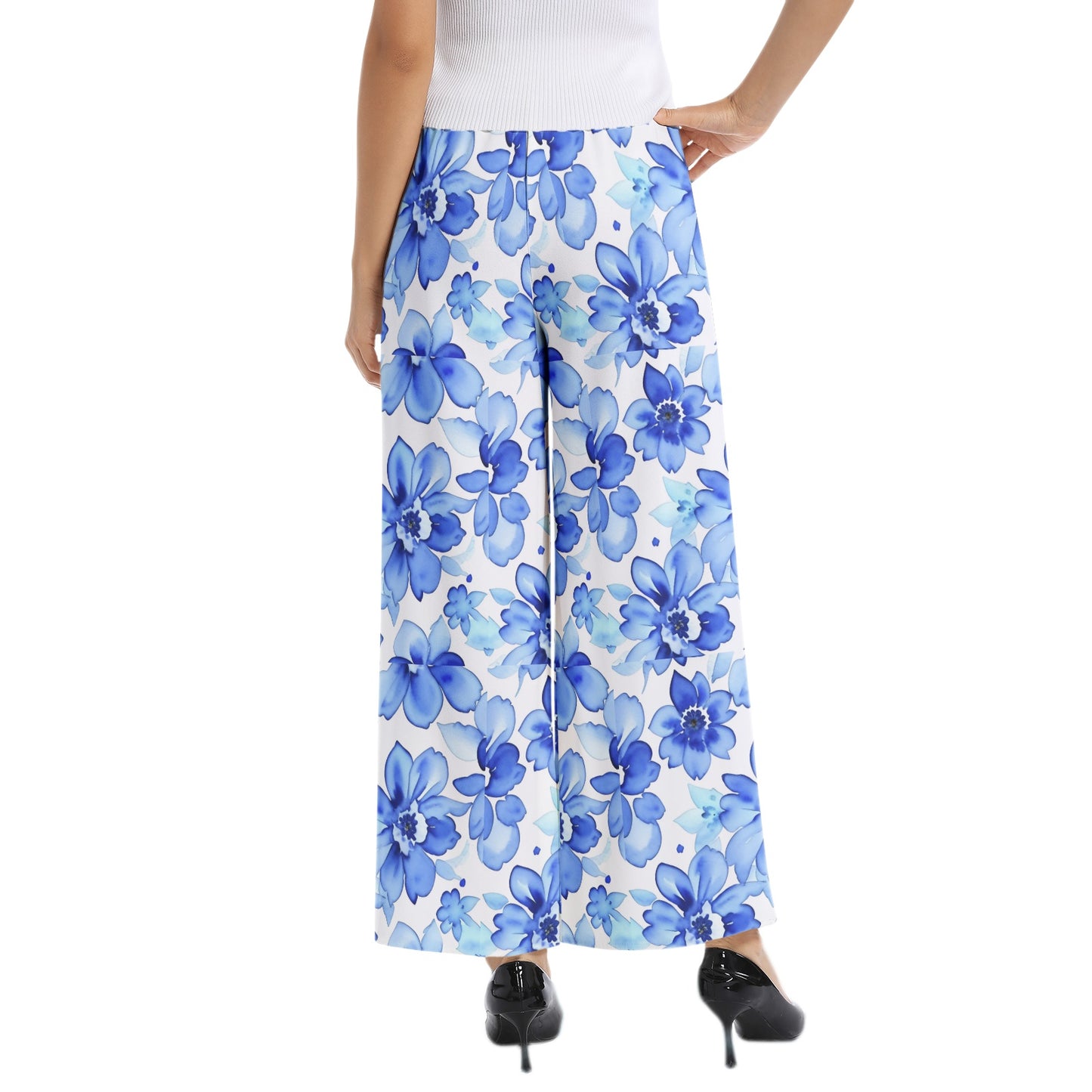 Elastic Waist Wide Leg Pant