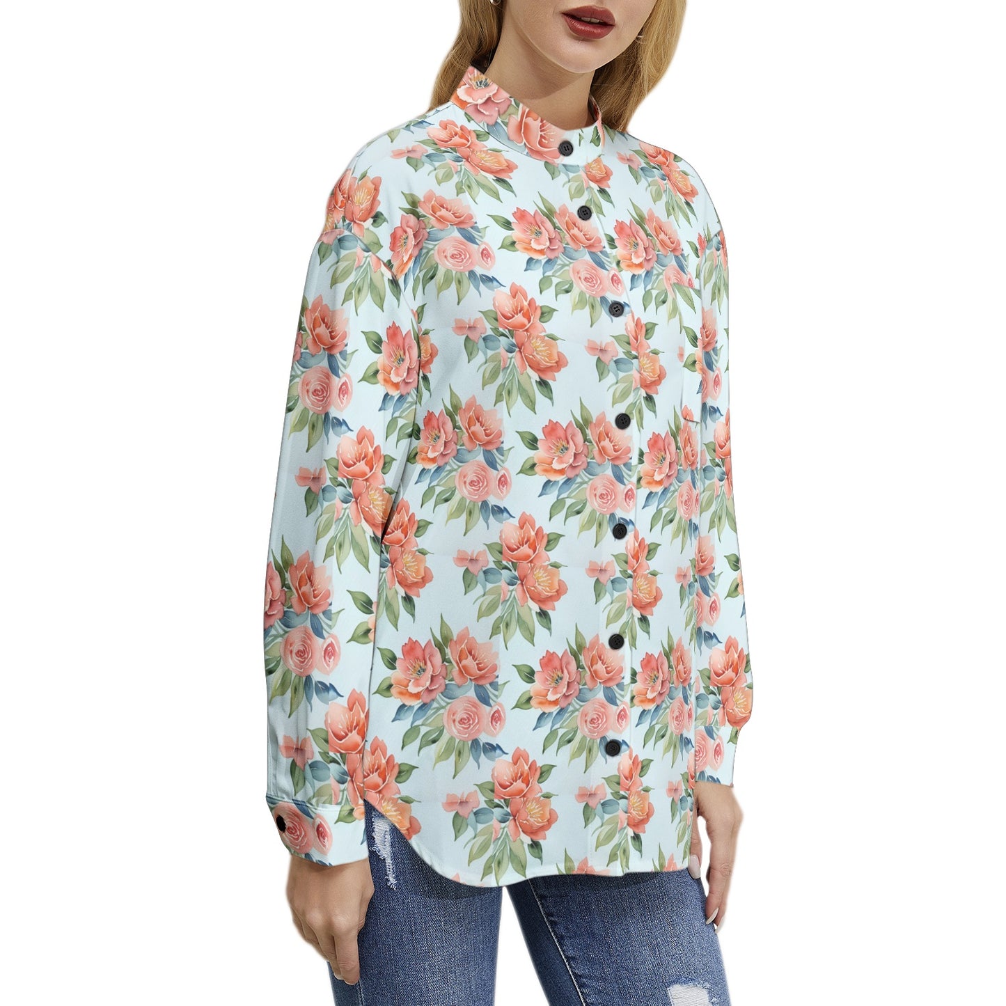 Long Sleeve Button Up Casual Shirt Top