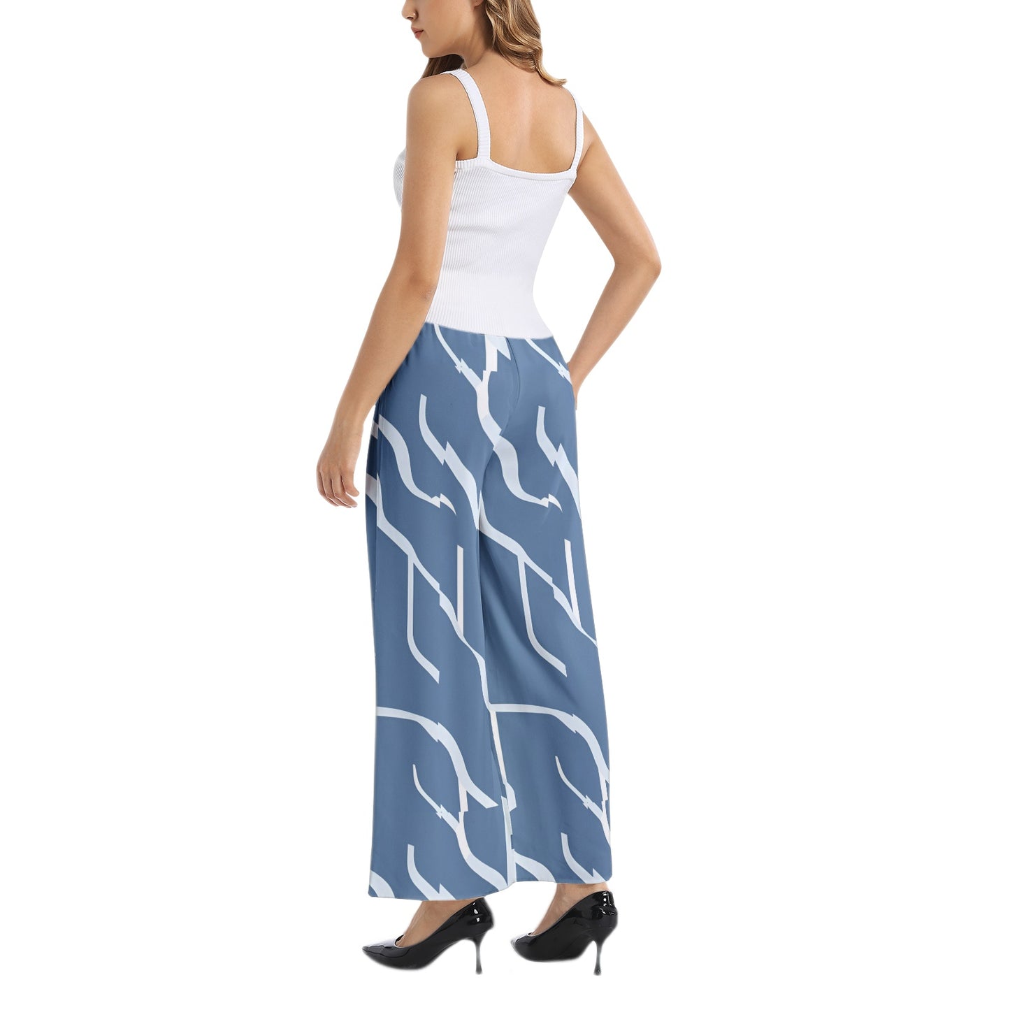 Elastic Waist Wide Leg Pant