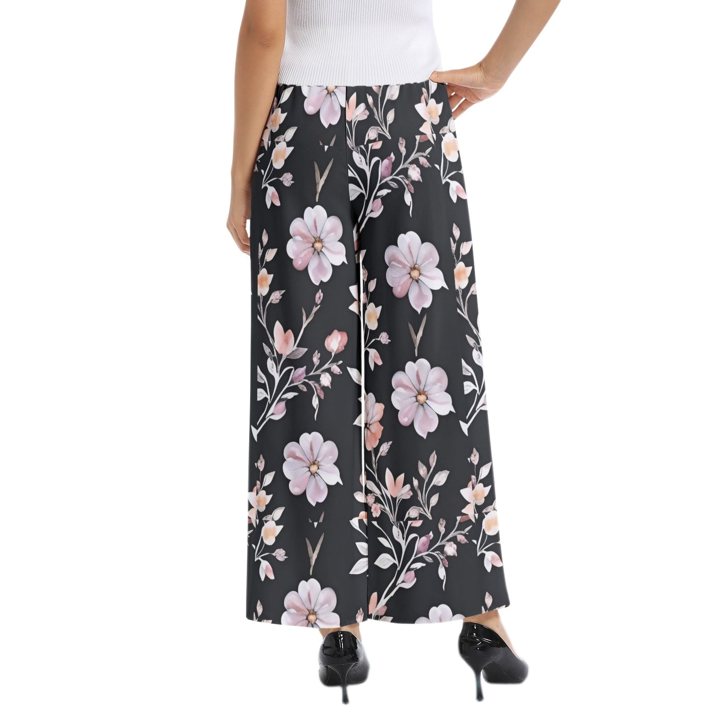 Elastic Waist Wide Leg Pant