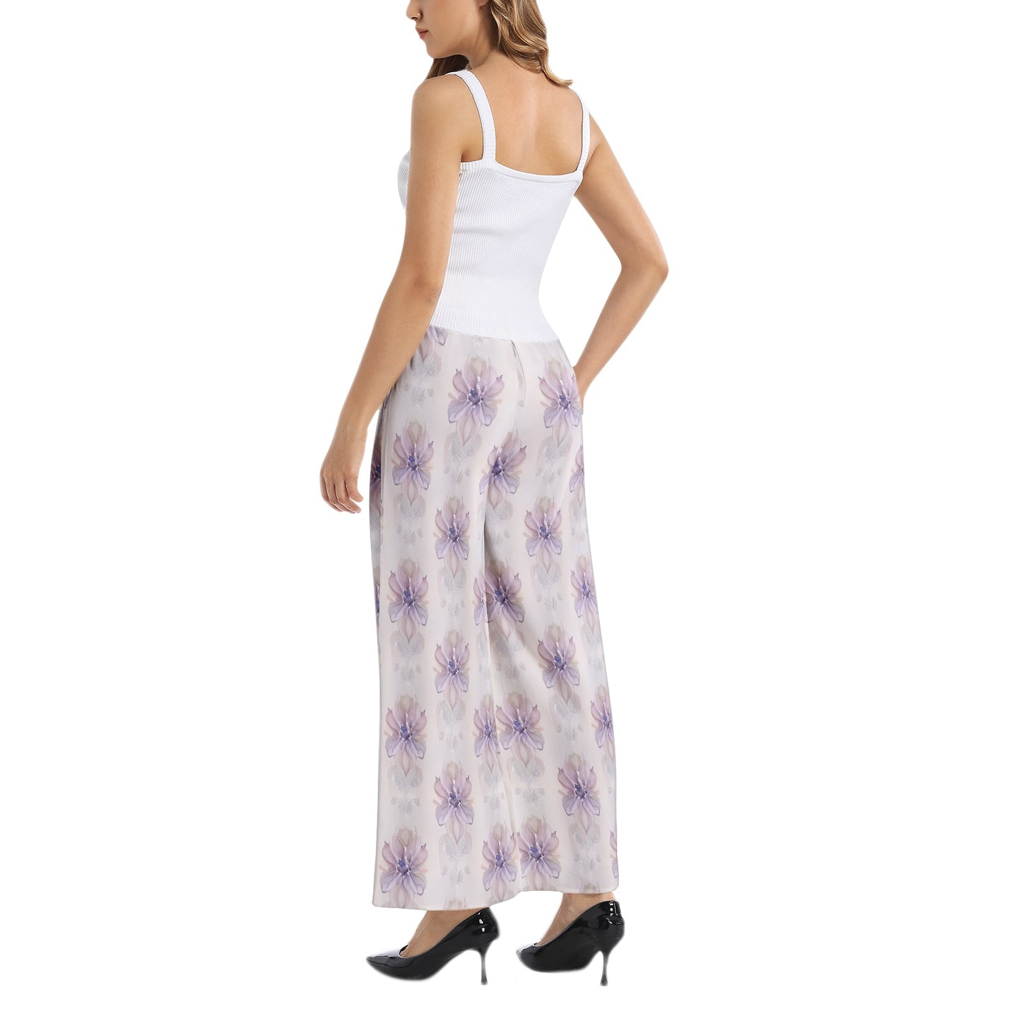 Elastic Waist Wide Leg Pant