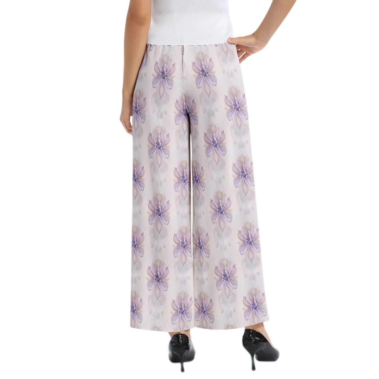 Elastic Waist Wide Leg Pant